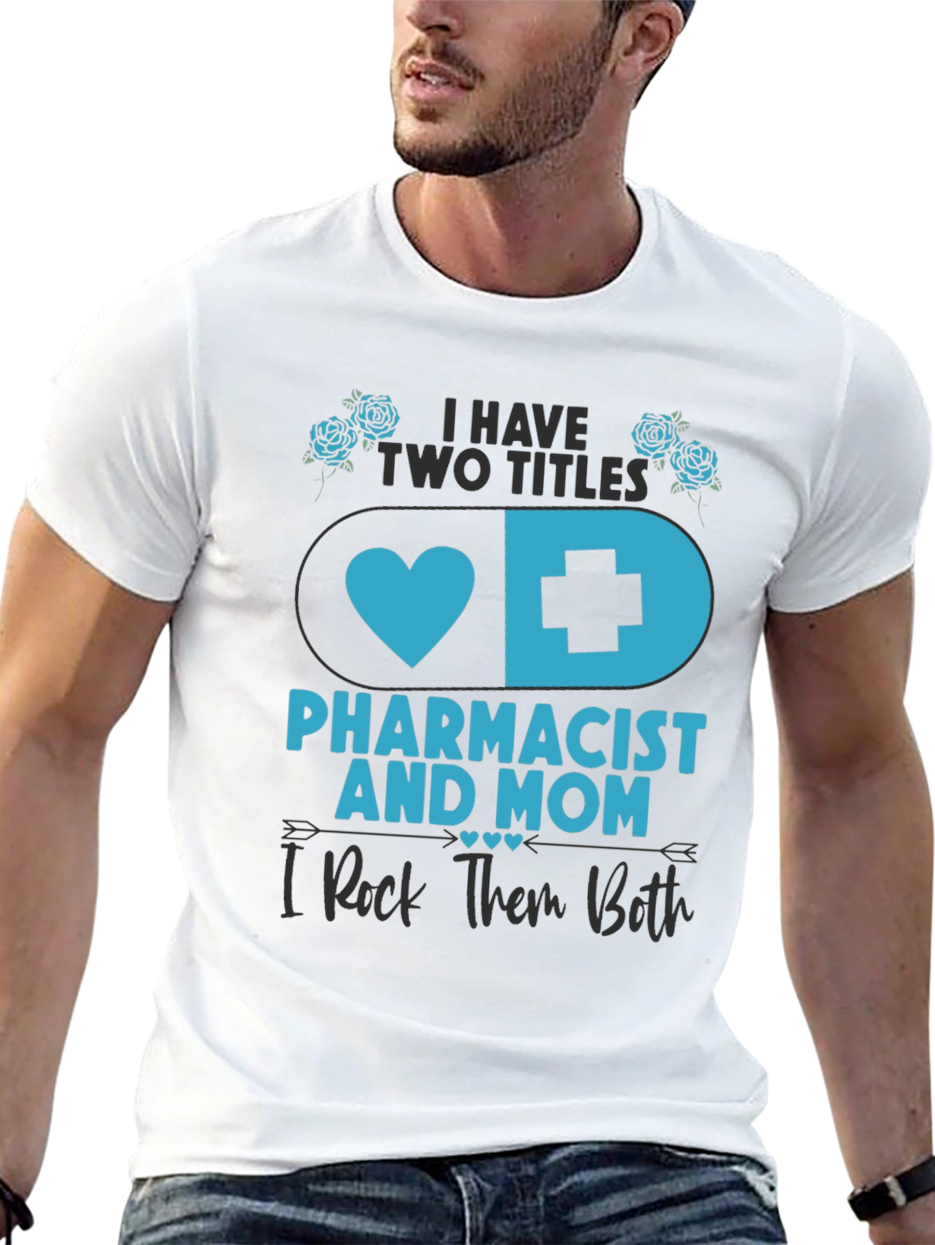 Black Pharmacist Mom T-Shirt - I Rock Them Both! view 13