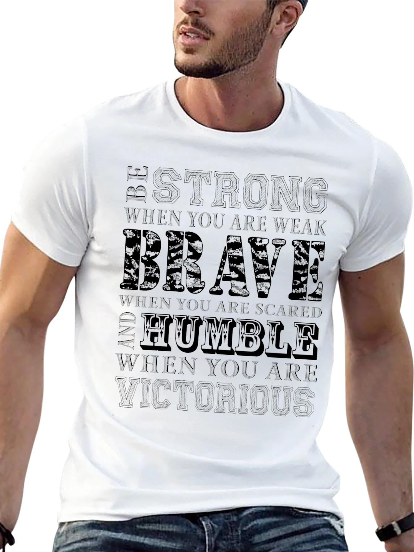 Black Be Strong, Brave, Humble T-Shirt view 13