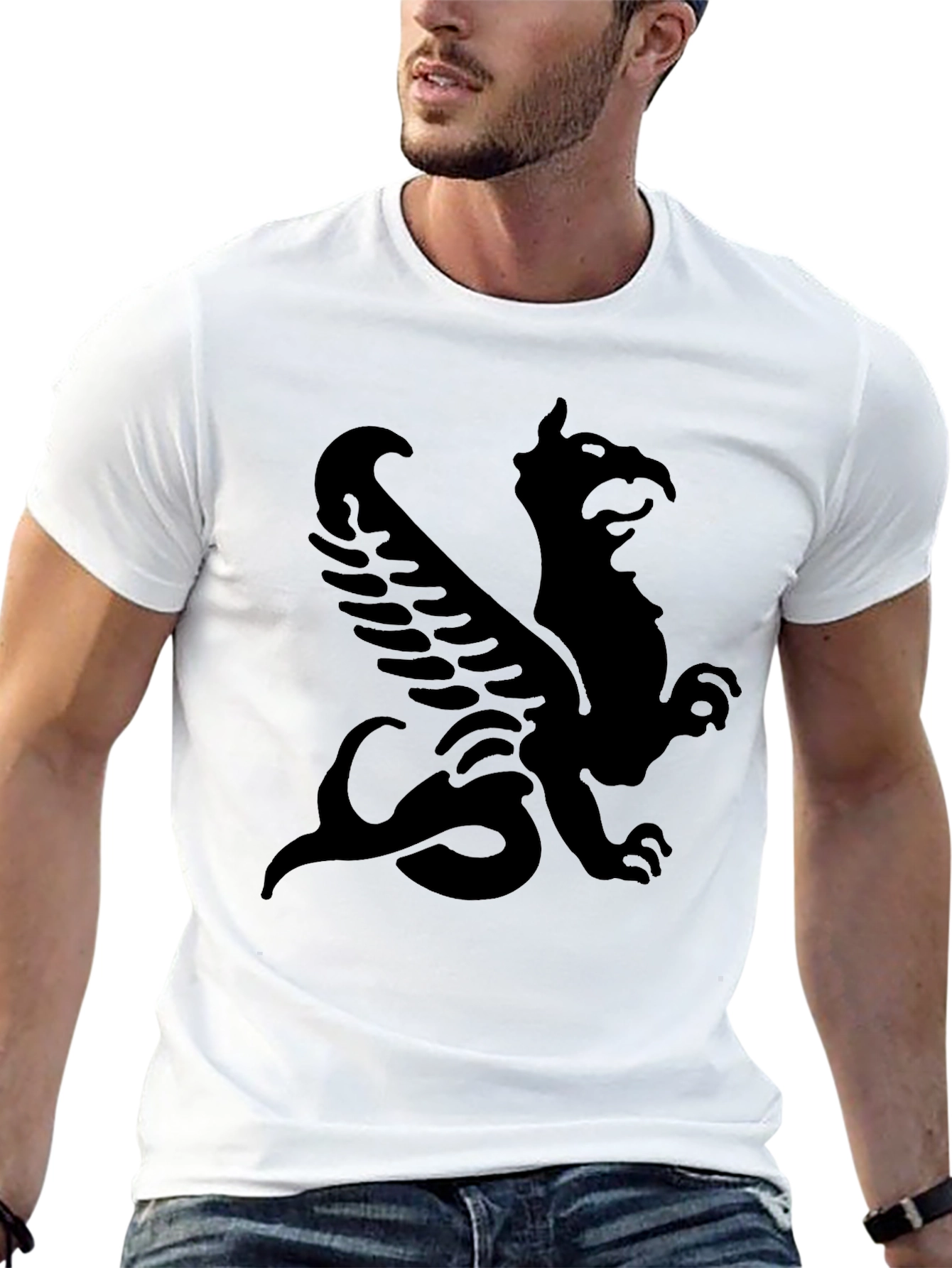 Black Mythical Griffin Black T-Shirt view 13