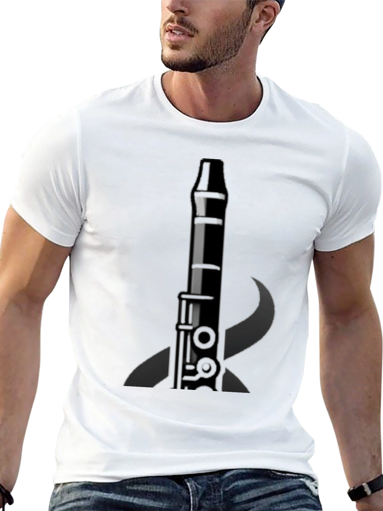 Black Clarinet Graphic Tee - Music Lover's T-Shirt view 13