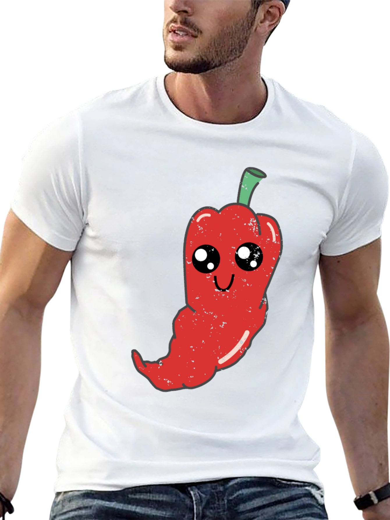 Black Kawaii Pepper Graphic Tee - Soft Black Cotton T-Shirt view 13