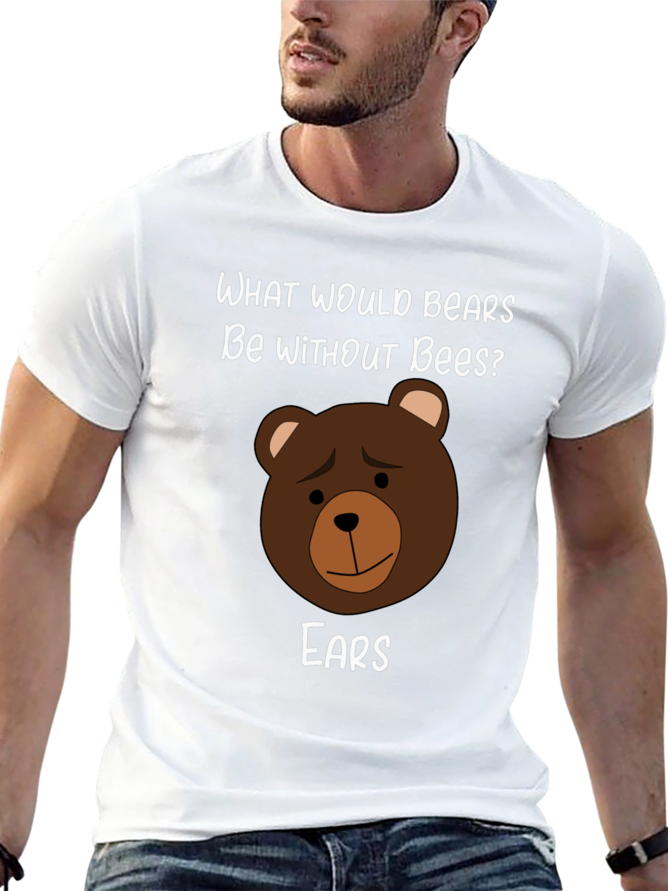 Black Funny Bear Puns T-Shirt - What Would Bears Be Without Bees? view 13
