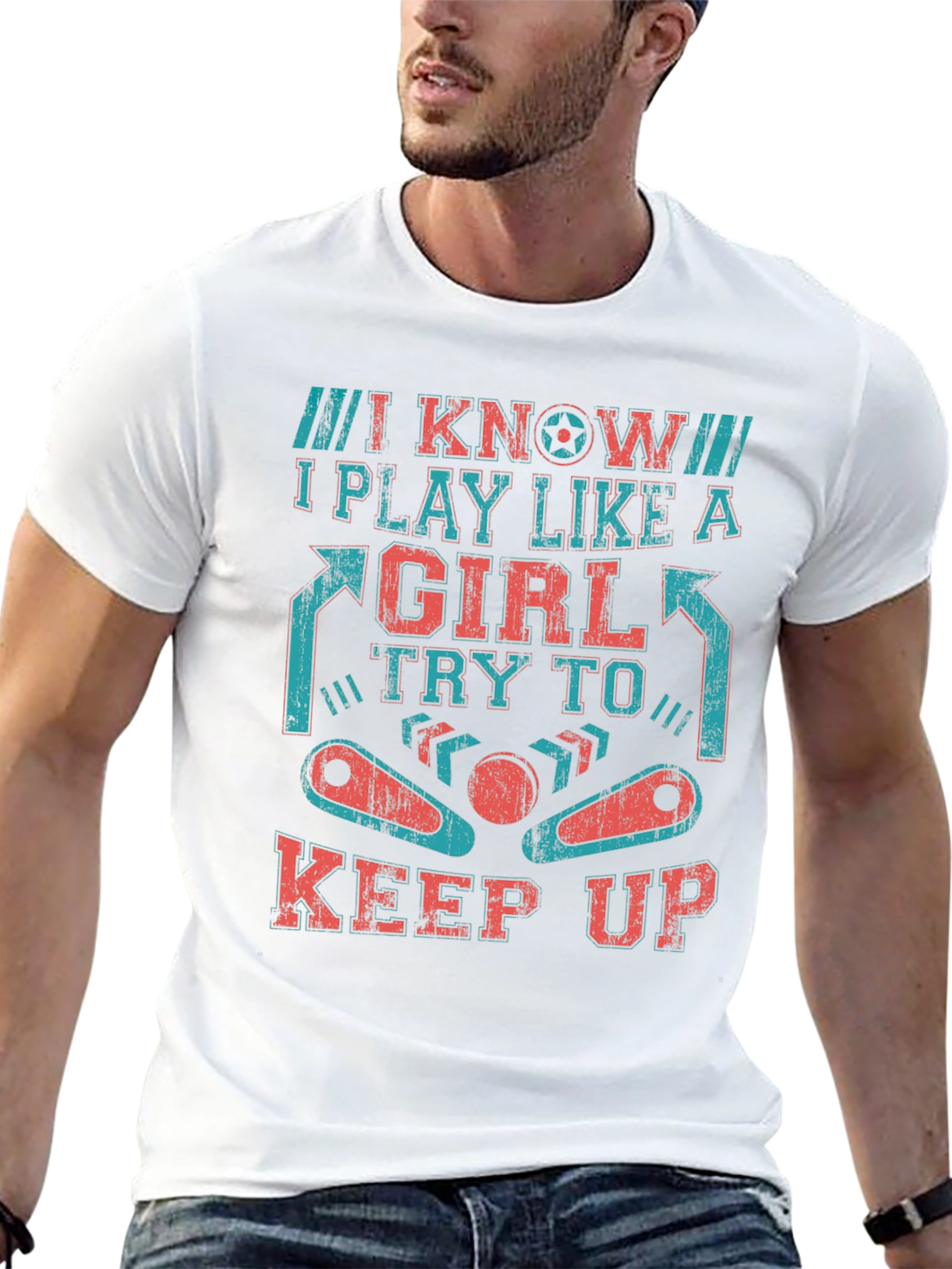 Black I Know I Play Like A Girl Pinball T-Shirt view 13