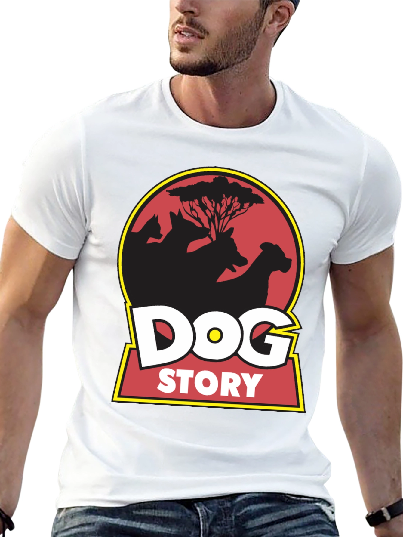 Black Dog Story Graphic Tee - Black Cotton Blend view 13