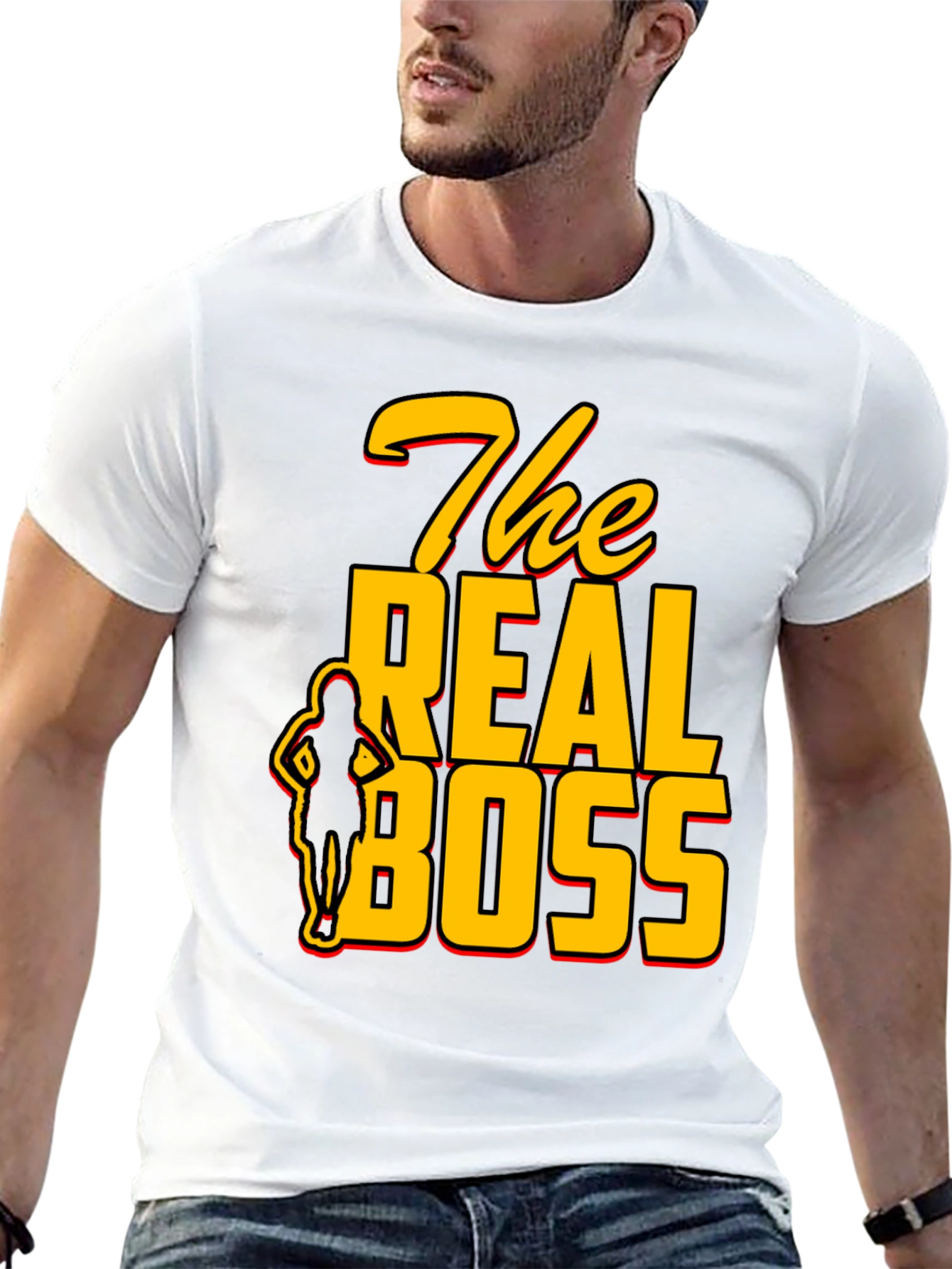 Black The Real Boss Graphic T-Shirt view 13