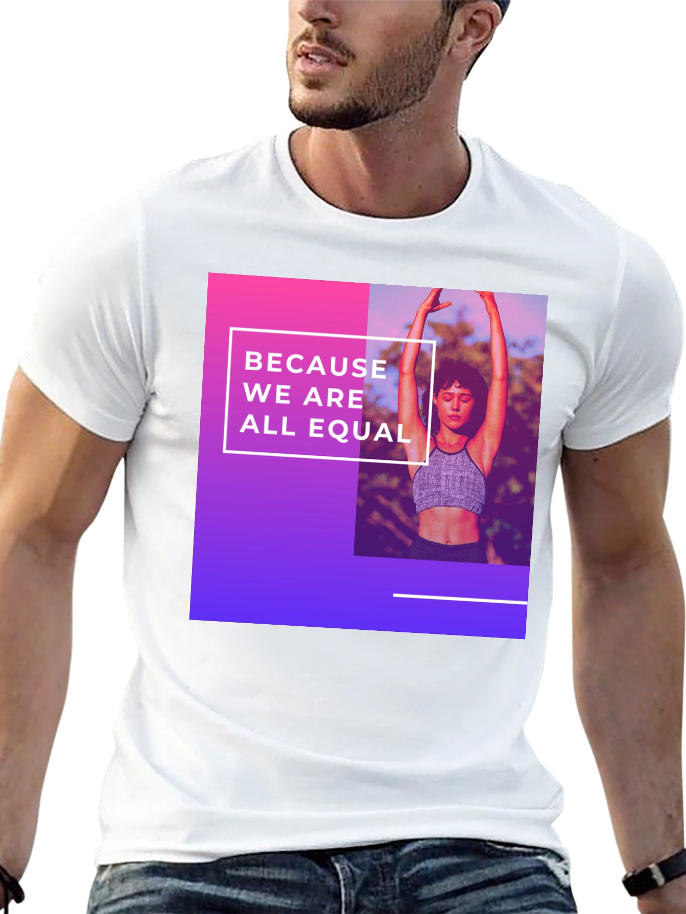 Black Equality T-Shirt: Because We Are All Equal view 13