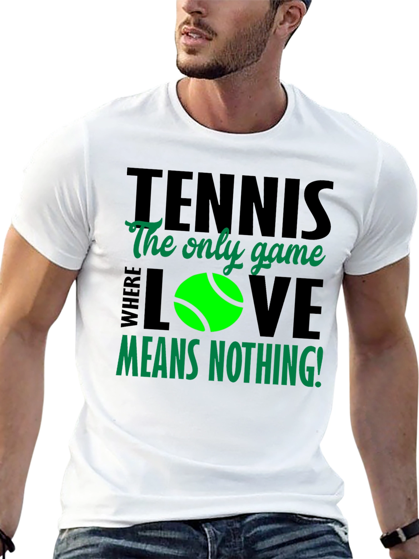 Black Tennis Love Means Nothing T-Shirt view 13