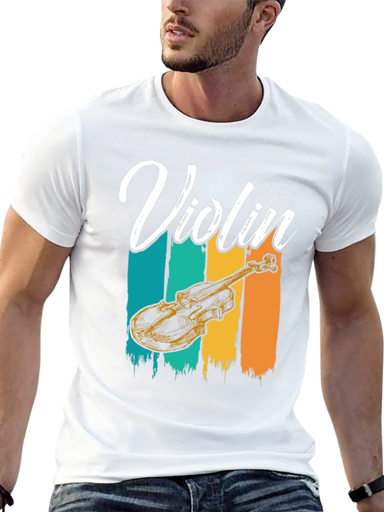 Black Vintage Violin T-Shirt - Music Lover Tee view 13