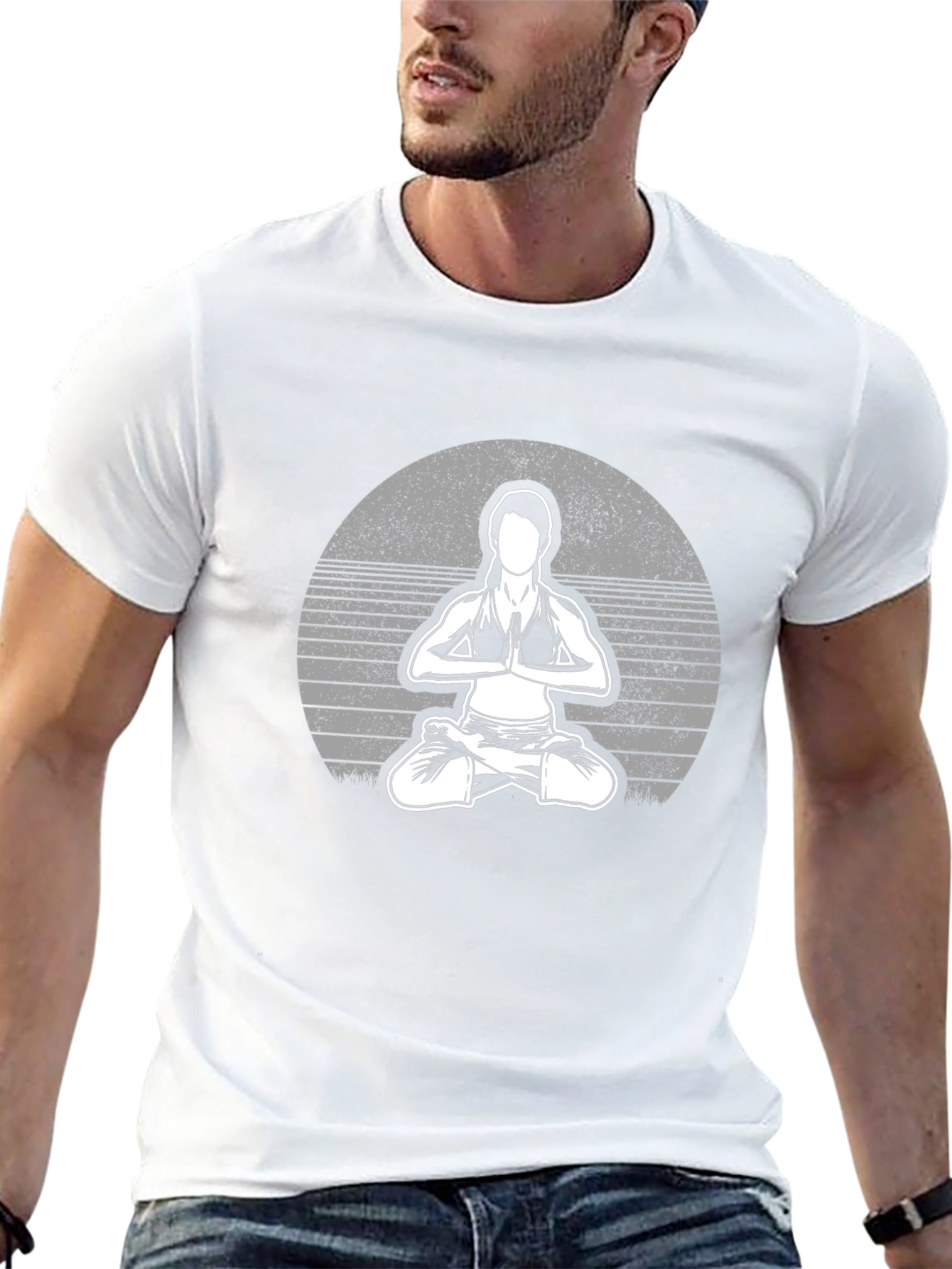 Black Yoga Pose Graphic Tee - Unisex Black T-Shirt view 13