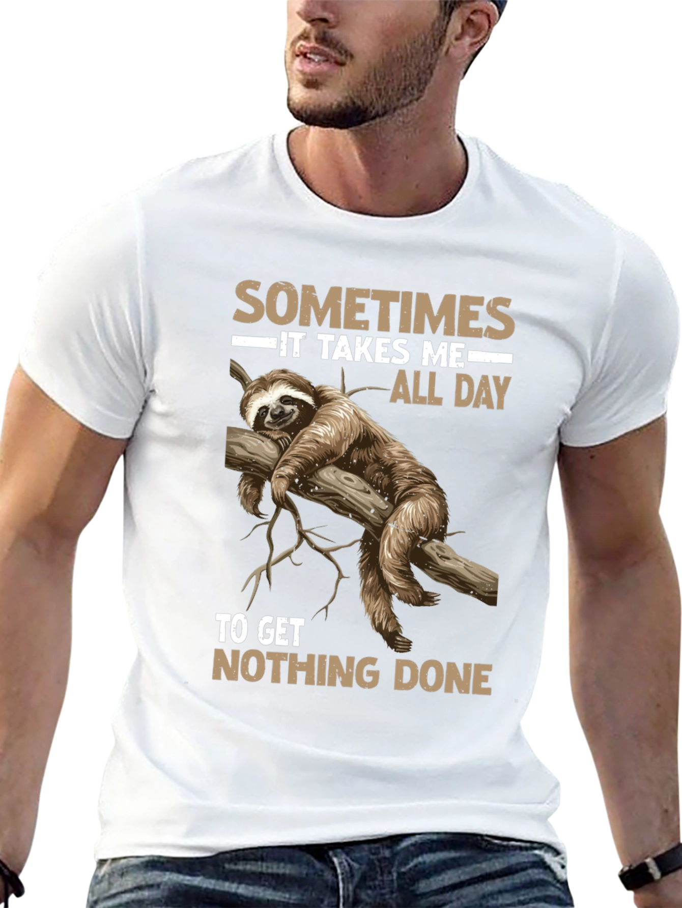 Black Sloth Graphic T-Shirt - Sometimes It Takes Me All Day view 13