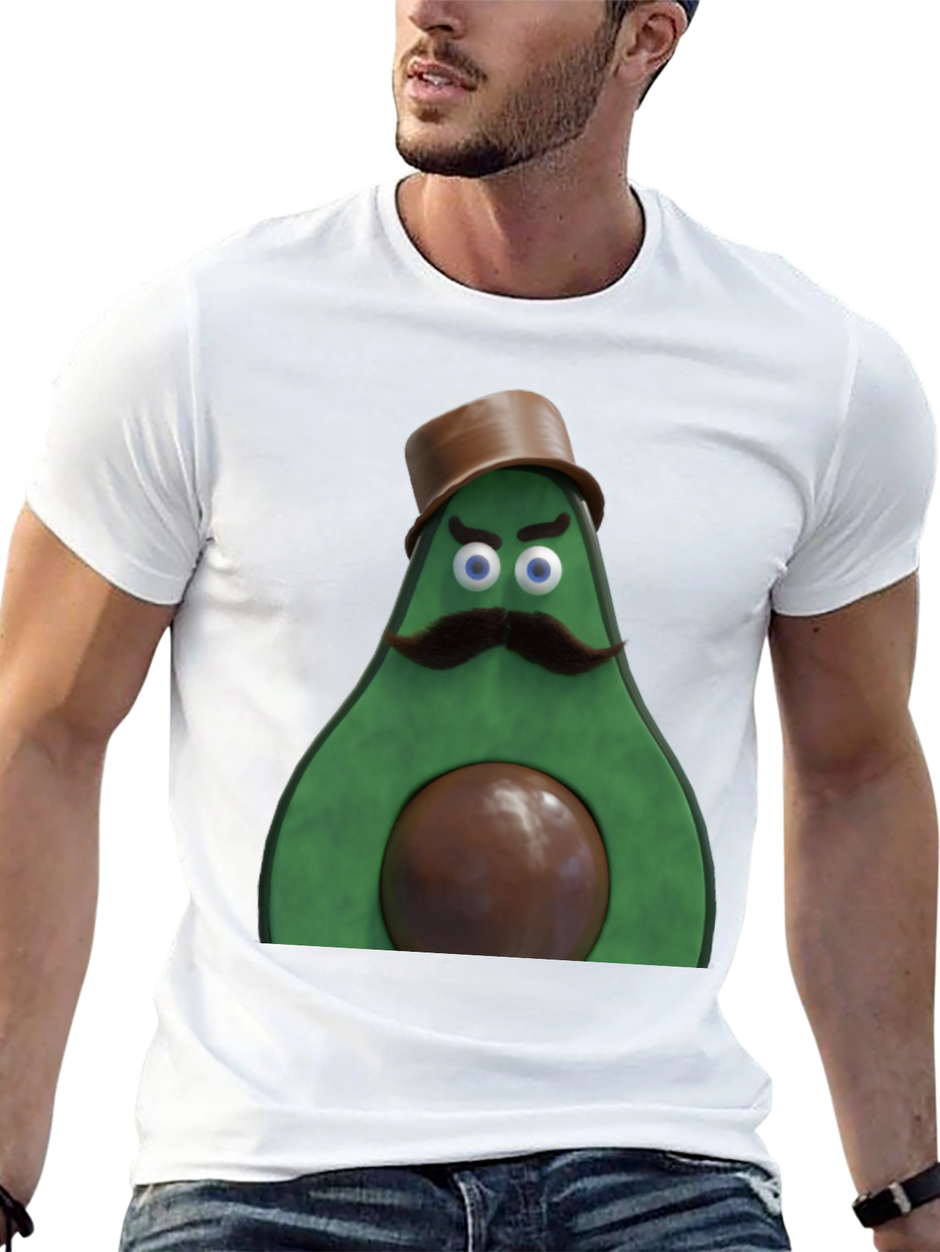 Black Avocado Gentleman Graphic Tee - Quirky Black T-Shirt view 13