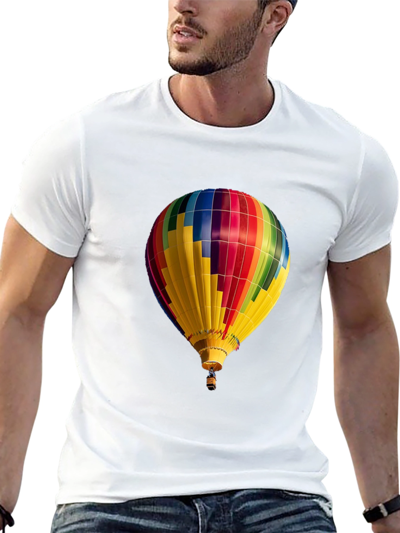 Black Hot Air Balloon Graphic Tee - Unique Design view 13