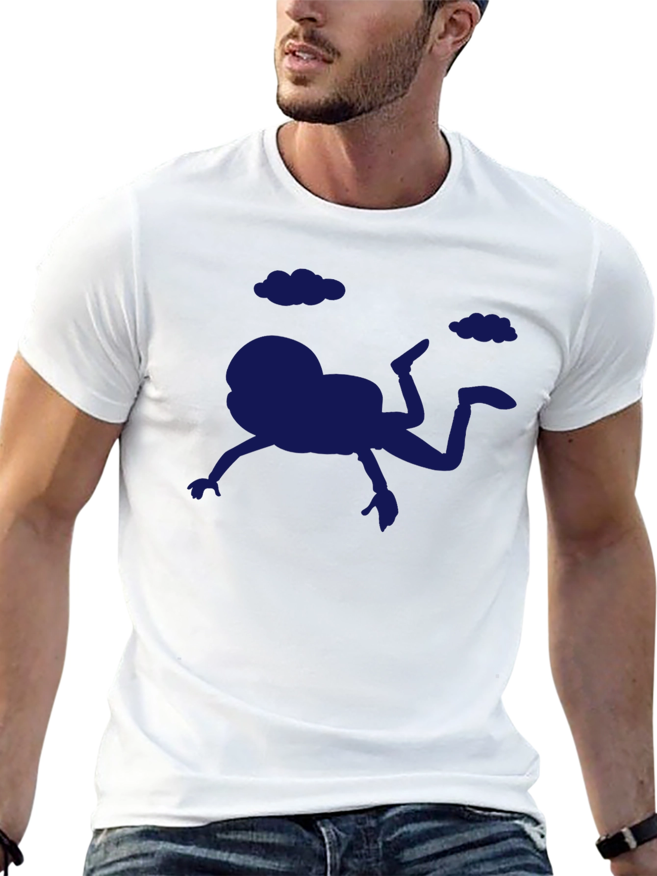 Black Funny Frog Falling T-Shirt - Quirky Graphic Tee view 13