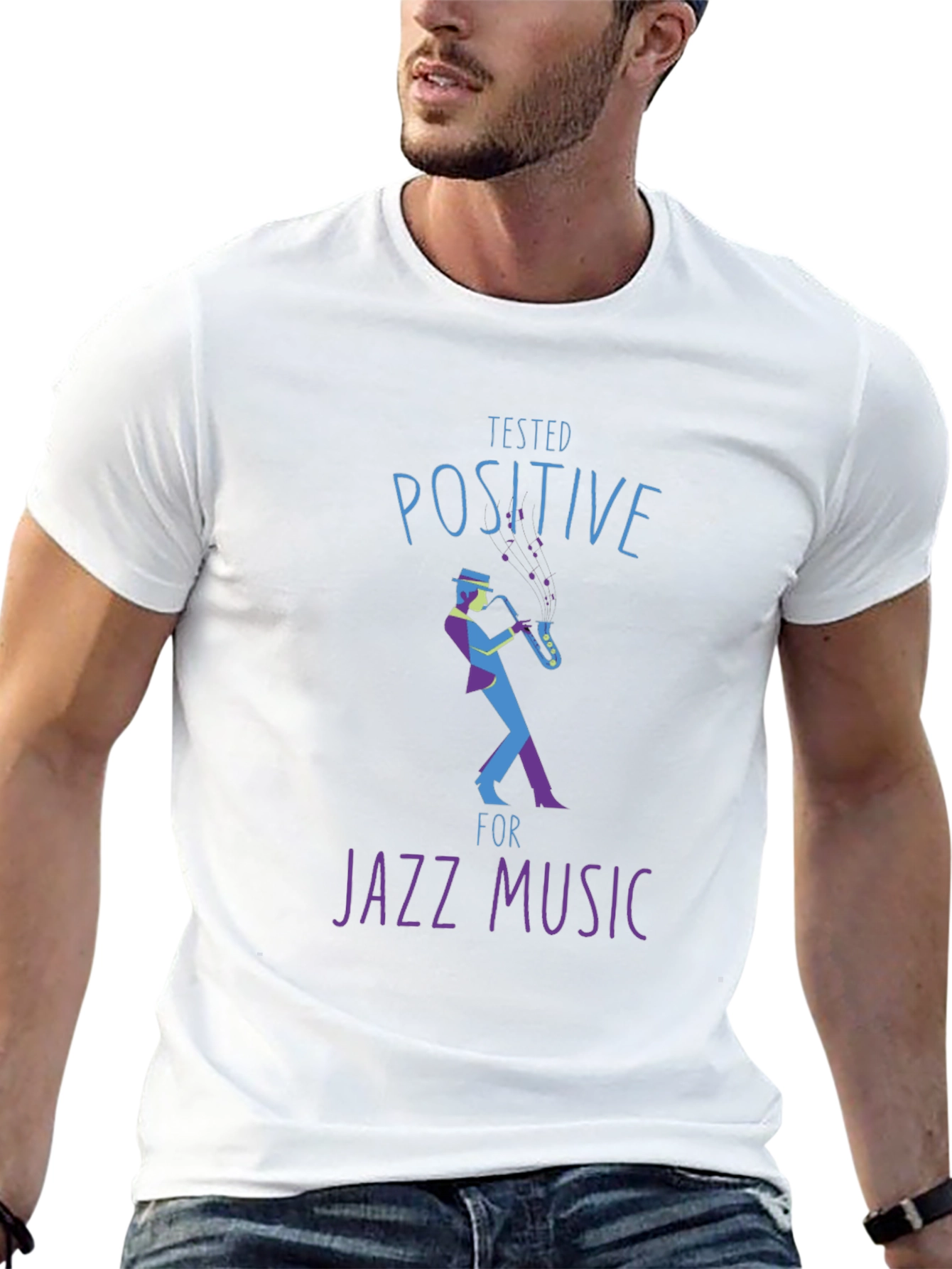 Black Tested Positive for Jazz Music T-Shirt view 13