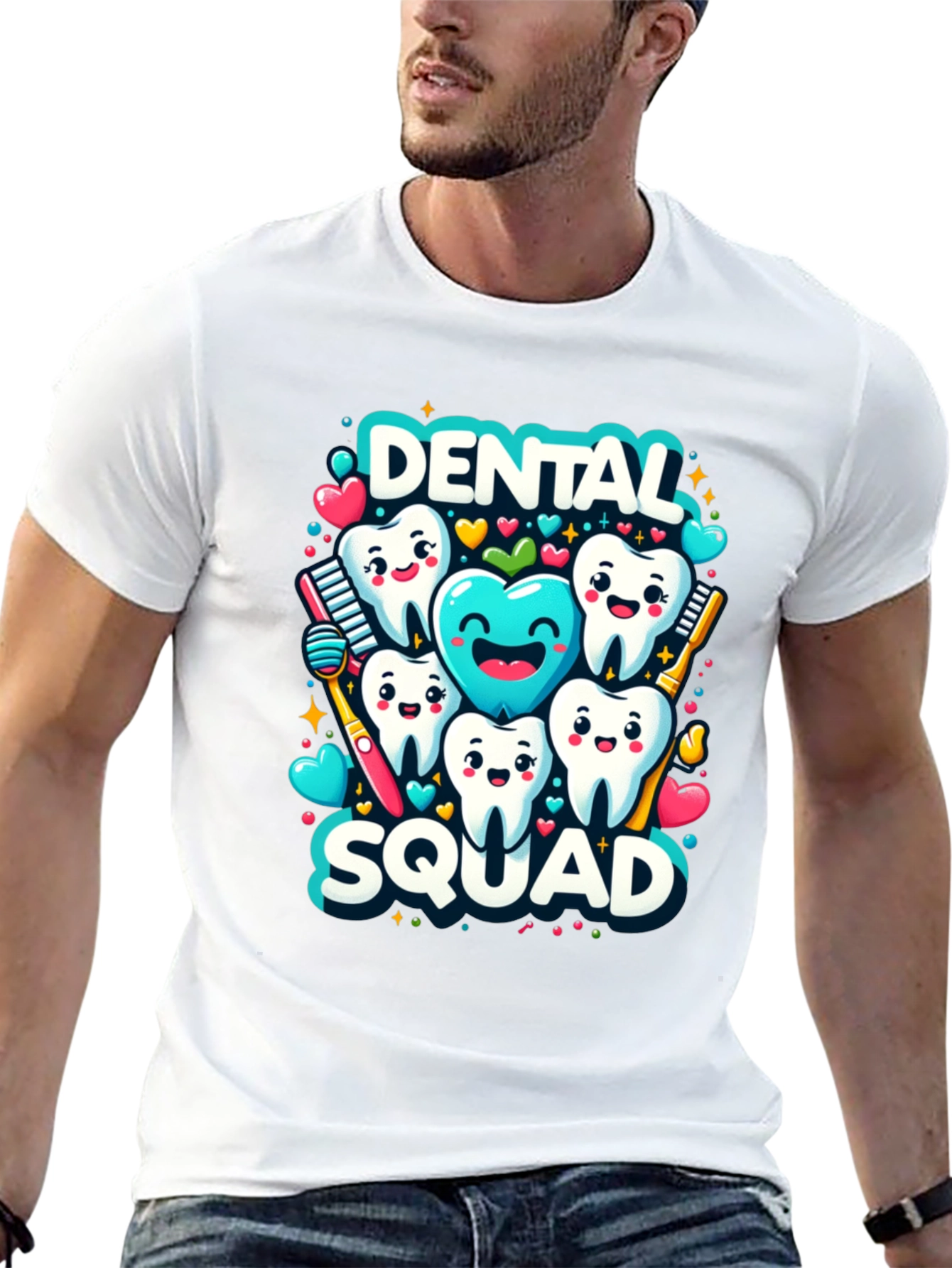 Black Dental Squad Graphic Tee - Funny Tooth Shirt view 13