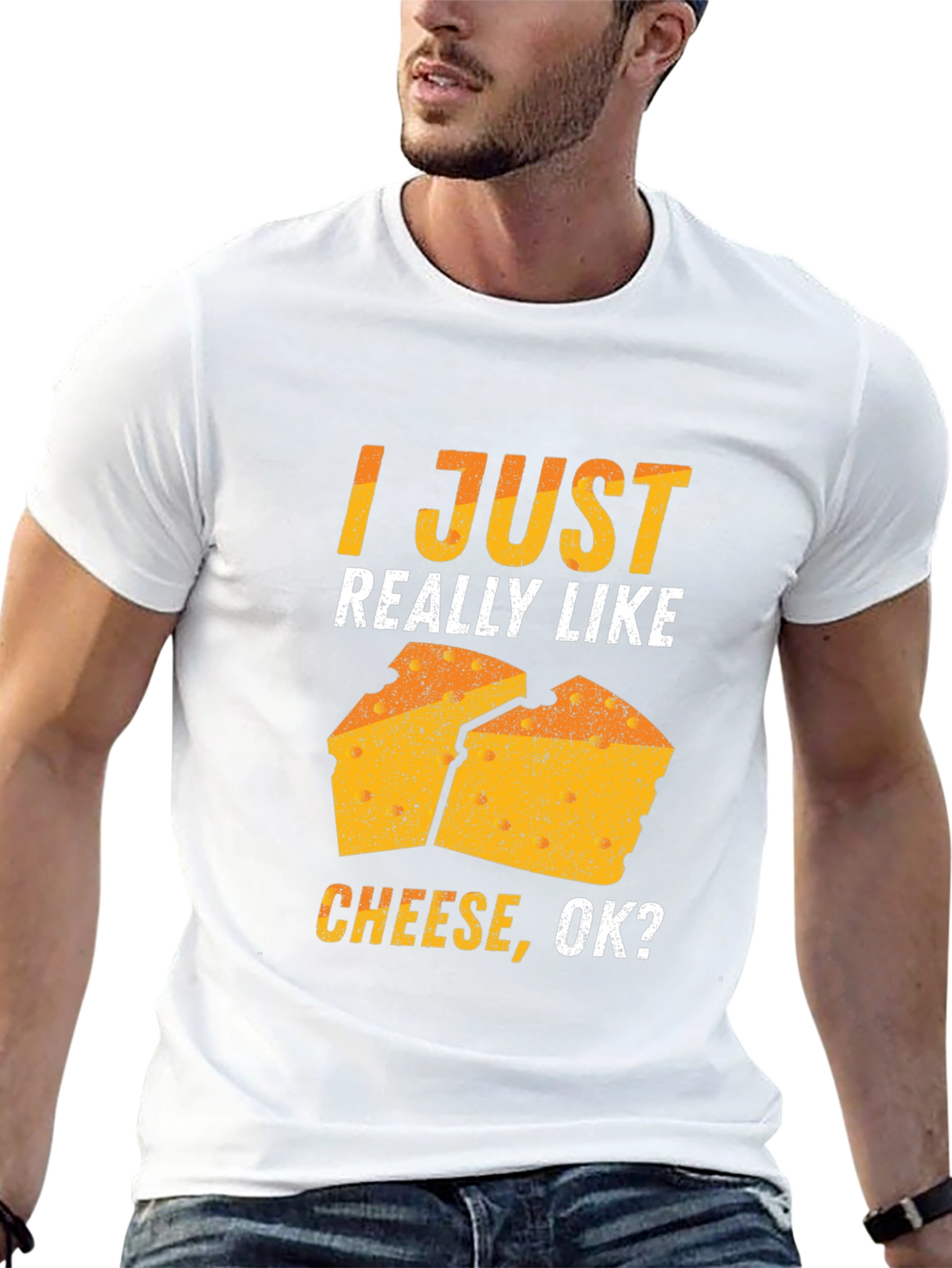 Black Funny Cheese Lover T-Shirt - I Just Really Like Cheese view 13