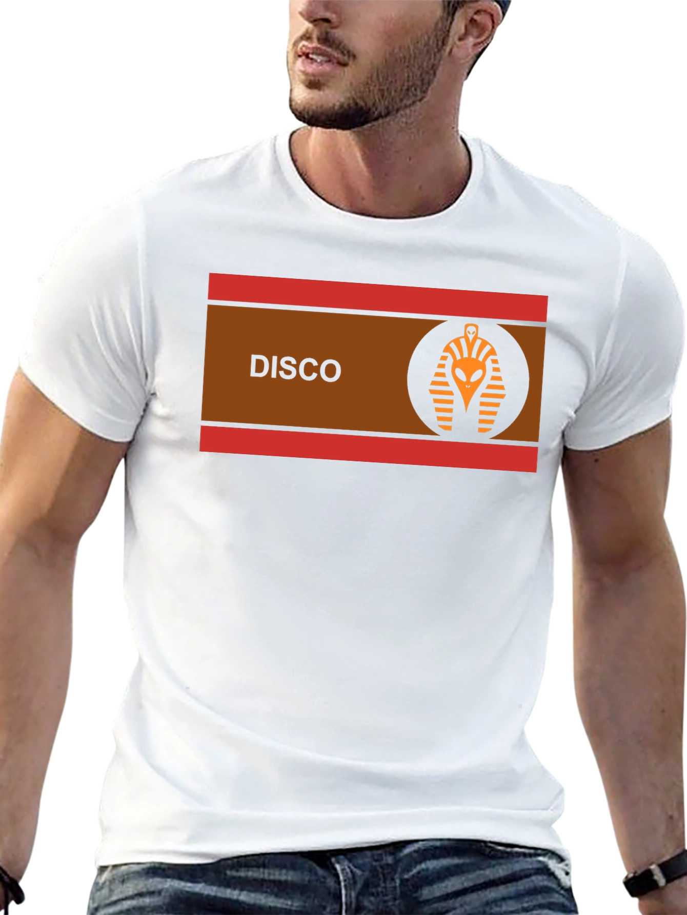 Black Retro Disco Alien Pharaoh T-Shirt view 13