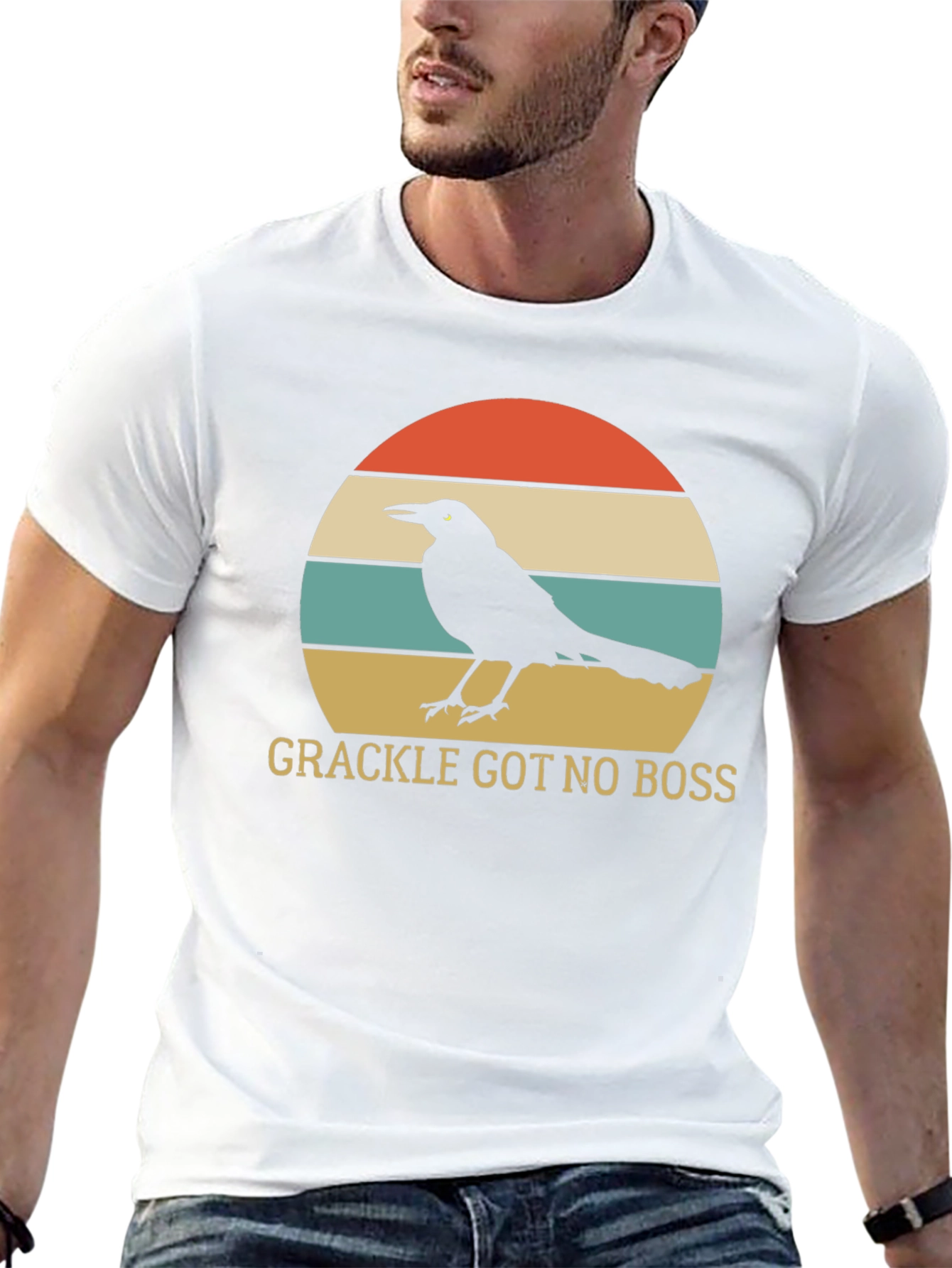 Black Grackle Got No Boss Graphic T-Shirt view 13