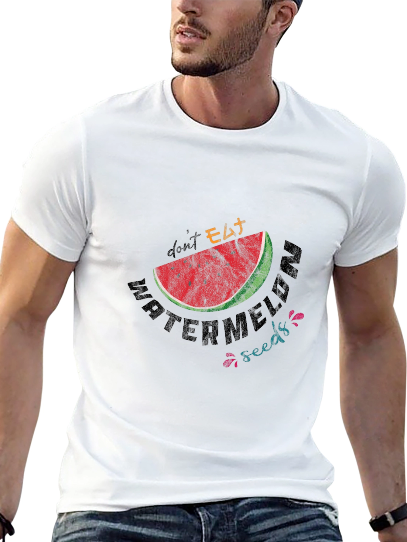 Black Don't Eat Watermelon Seeds Graphic Tee view 13
