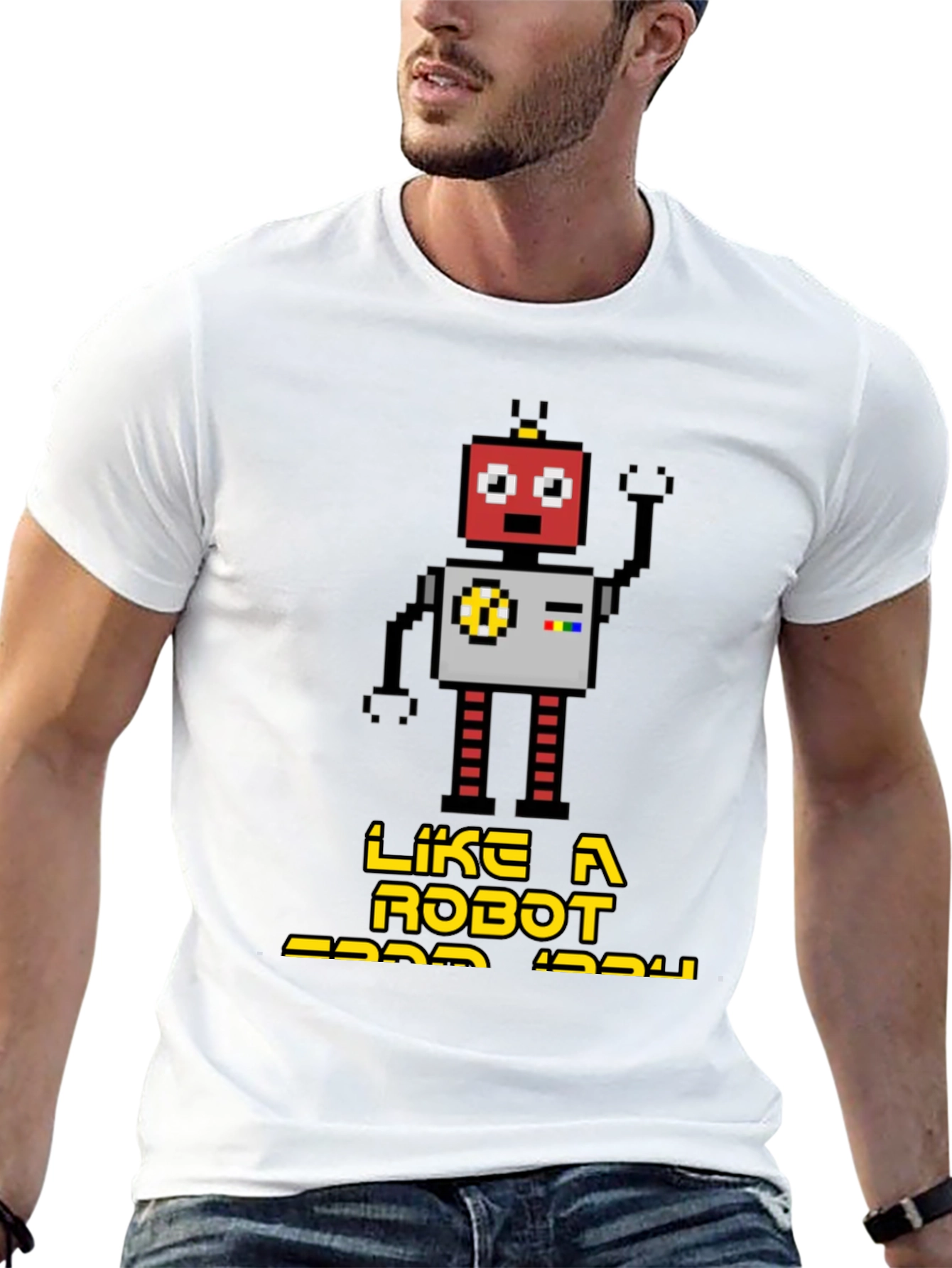 Black Retro Robot Graphic T-Shirt - Black view 13