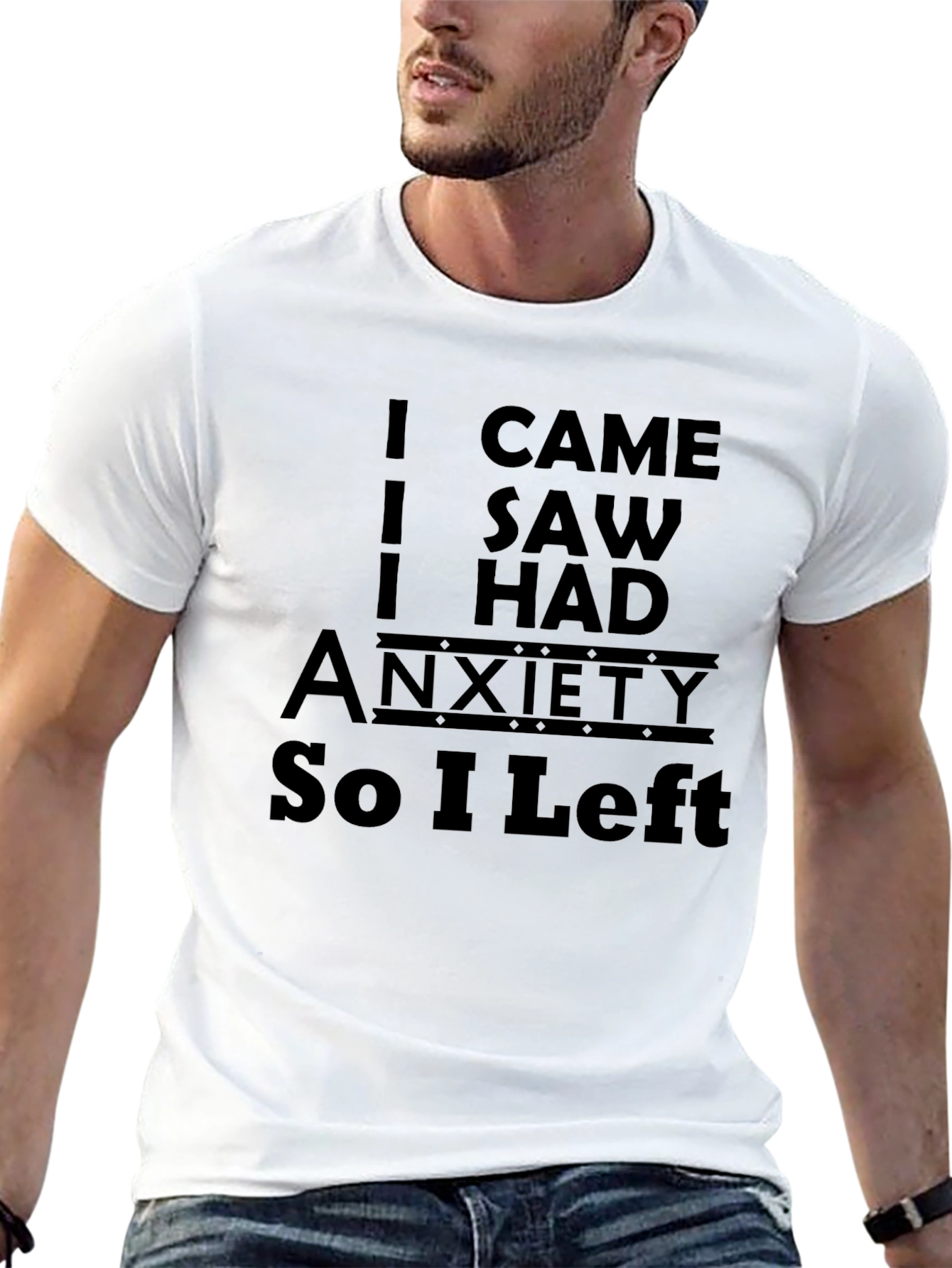 Black Anxiety Humor Black T-Shirt view 13