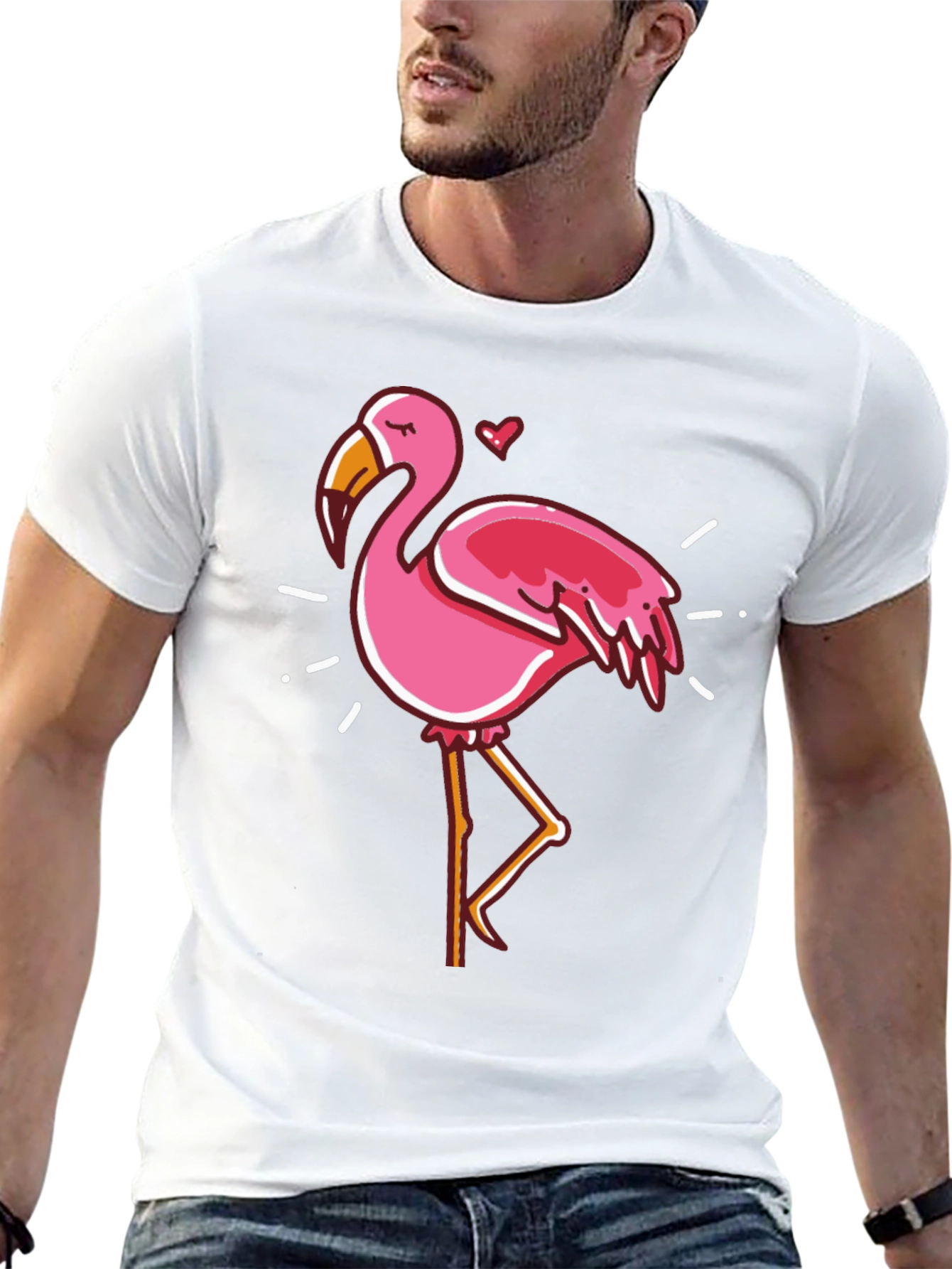 Black Fun Flamingo Graphic Black T-Shirt view 13