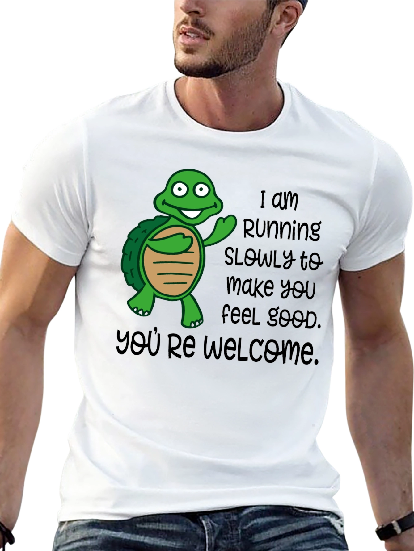 Black Funny Turtle Running Slowly T-Shirt view 13