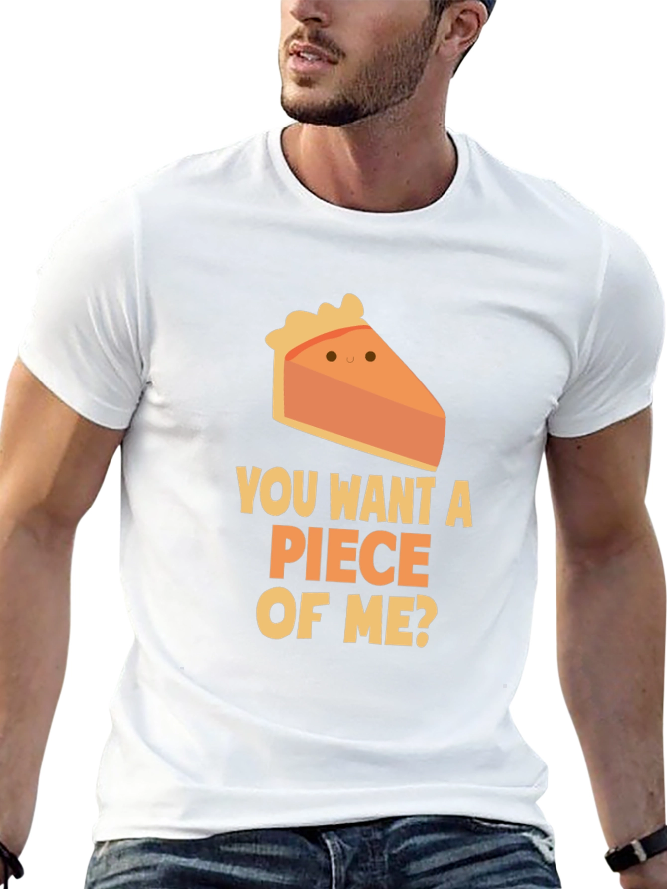 Black Want a Piece of Me? Pie Slice T-Shirt view 13