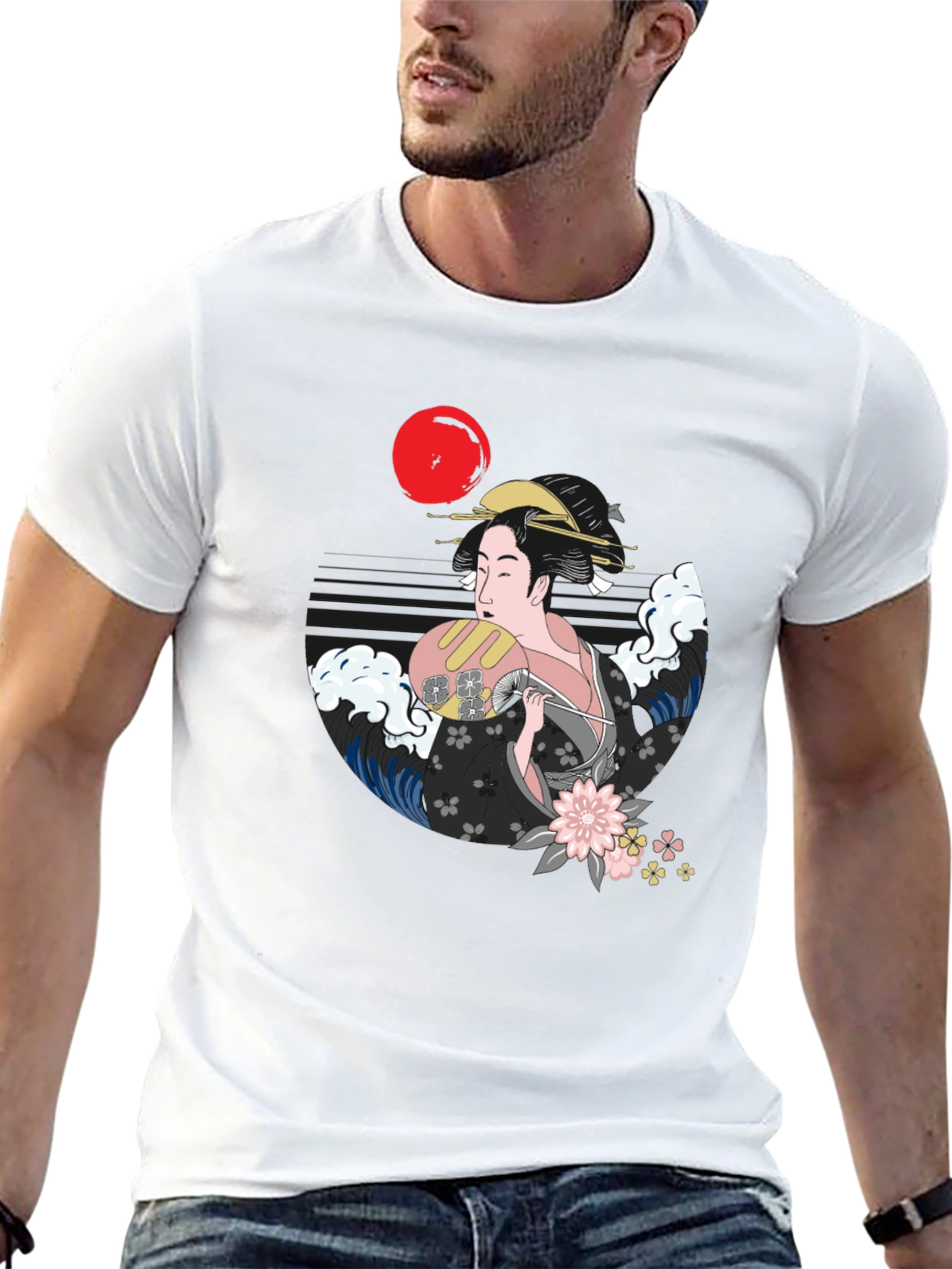 Black Geisha Graphic Black T-Shirt view 13