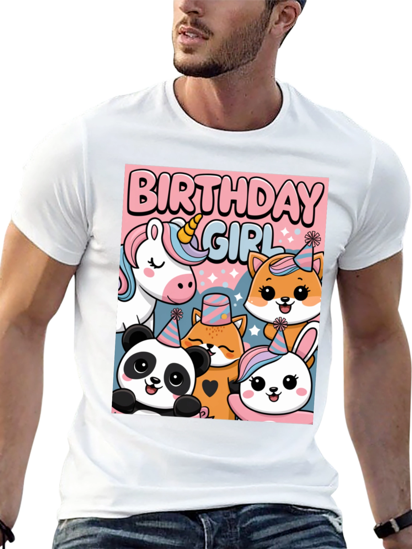 Black Birthday Girl Animal Party T-Shirt view 13