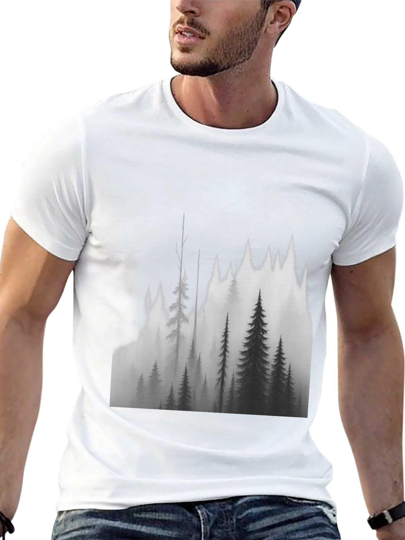 Black Mountain Forest Graphic Tee - Black view 13
