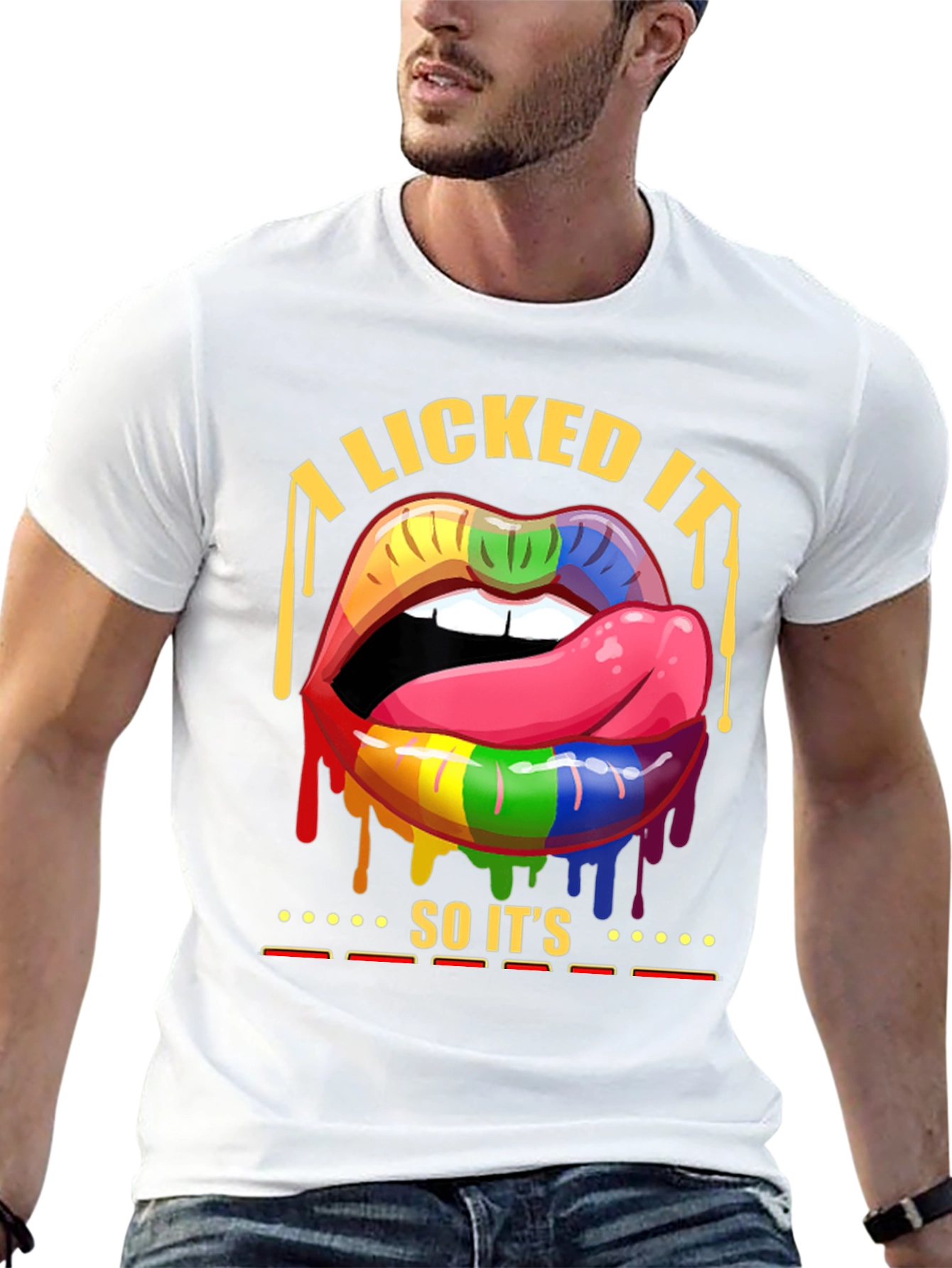 Black Rainbow Lips Pride T-Shirt view 13
