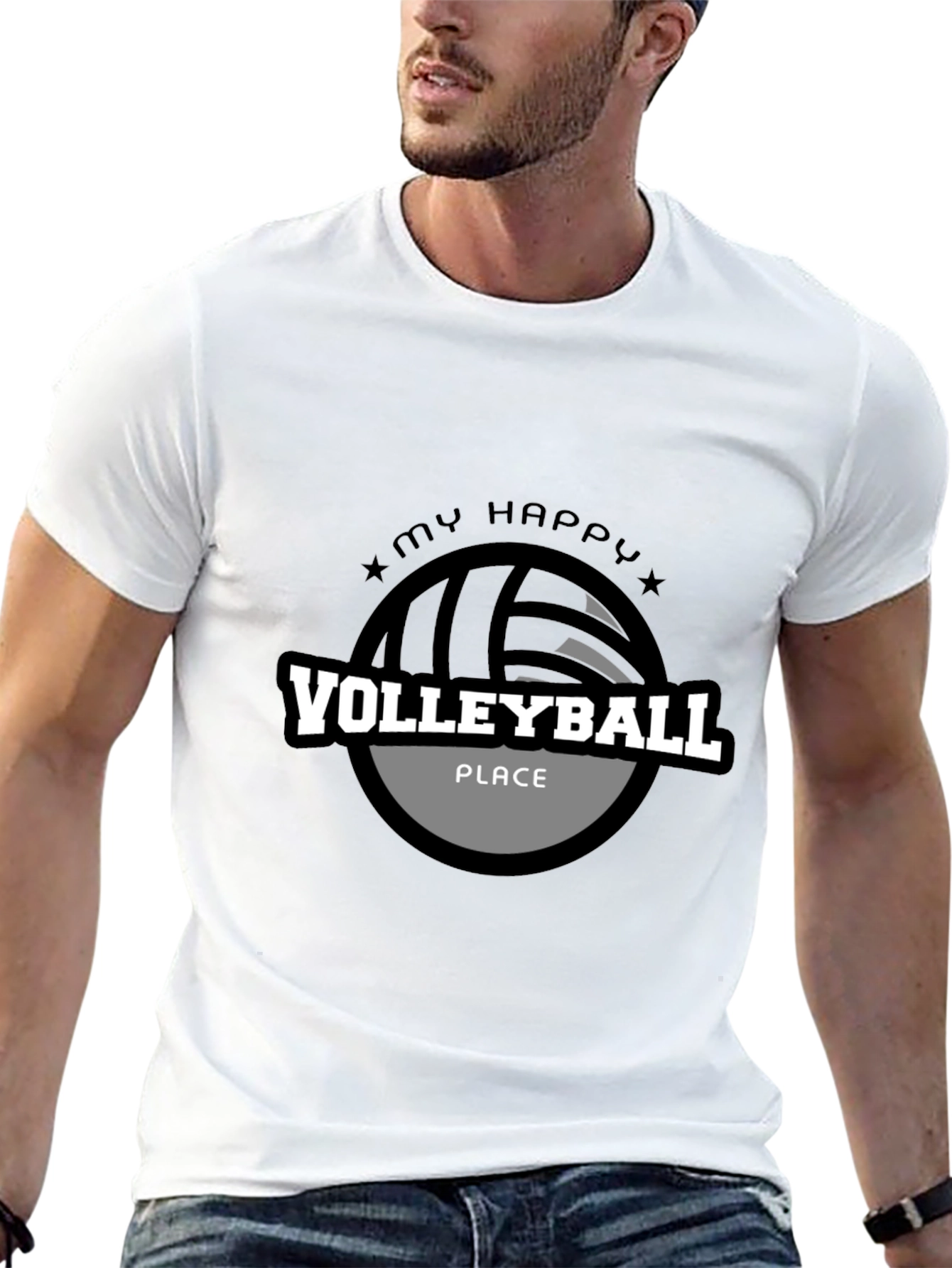 Black Volleyball T-Shirt - My Happy Place view 13