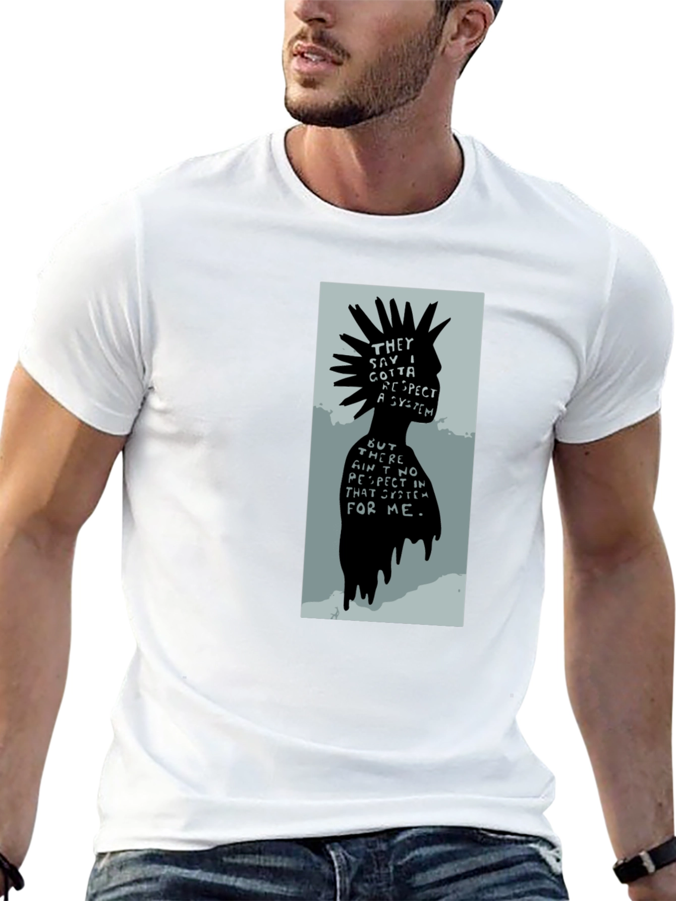 Black Statement Punk T-Shirt - Respect System view 13