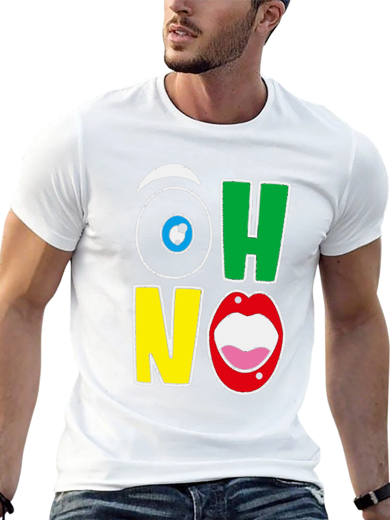 Black Oh No! Graphic Tee - Quirky T-Shirt view 13