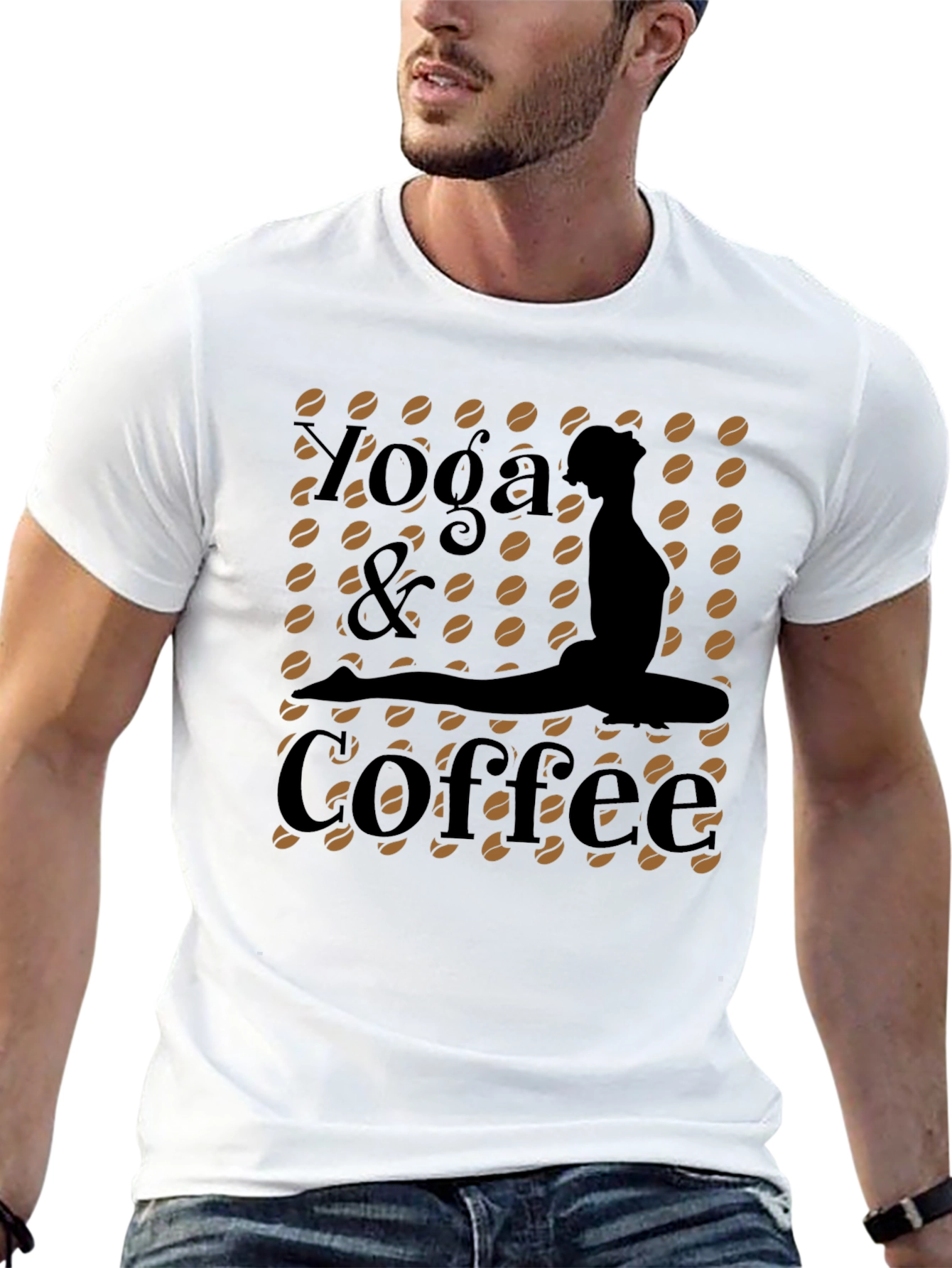 Black Yoga & Coffee Graphic Tee view 13
