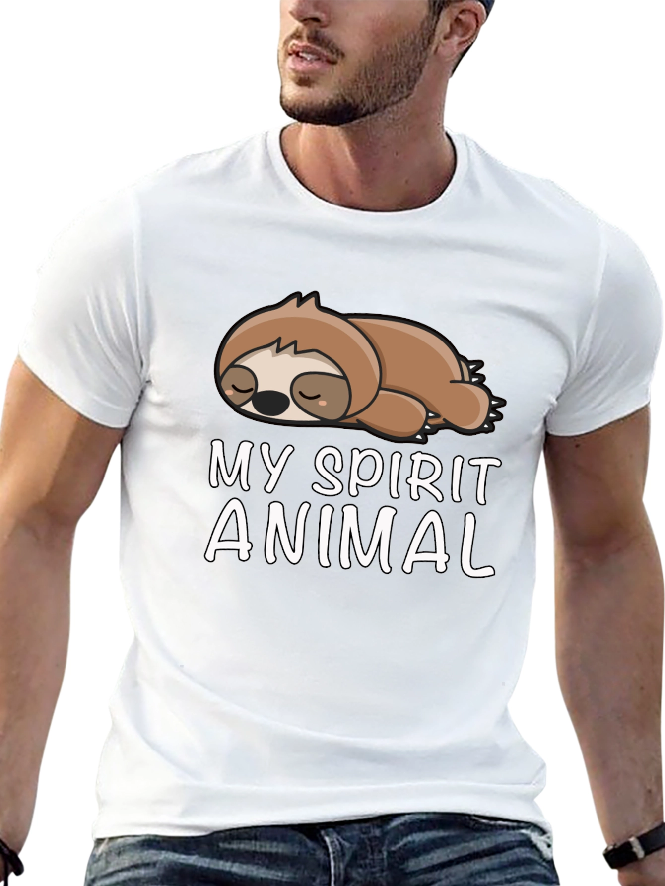 Black Sloth Spirit Animal T-Shirt view 13