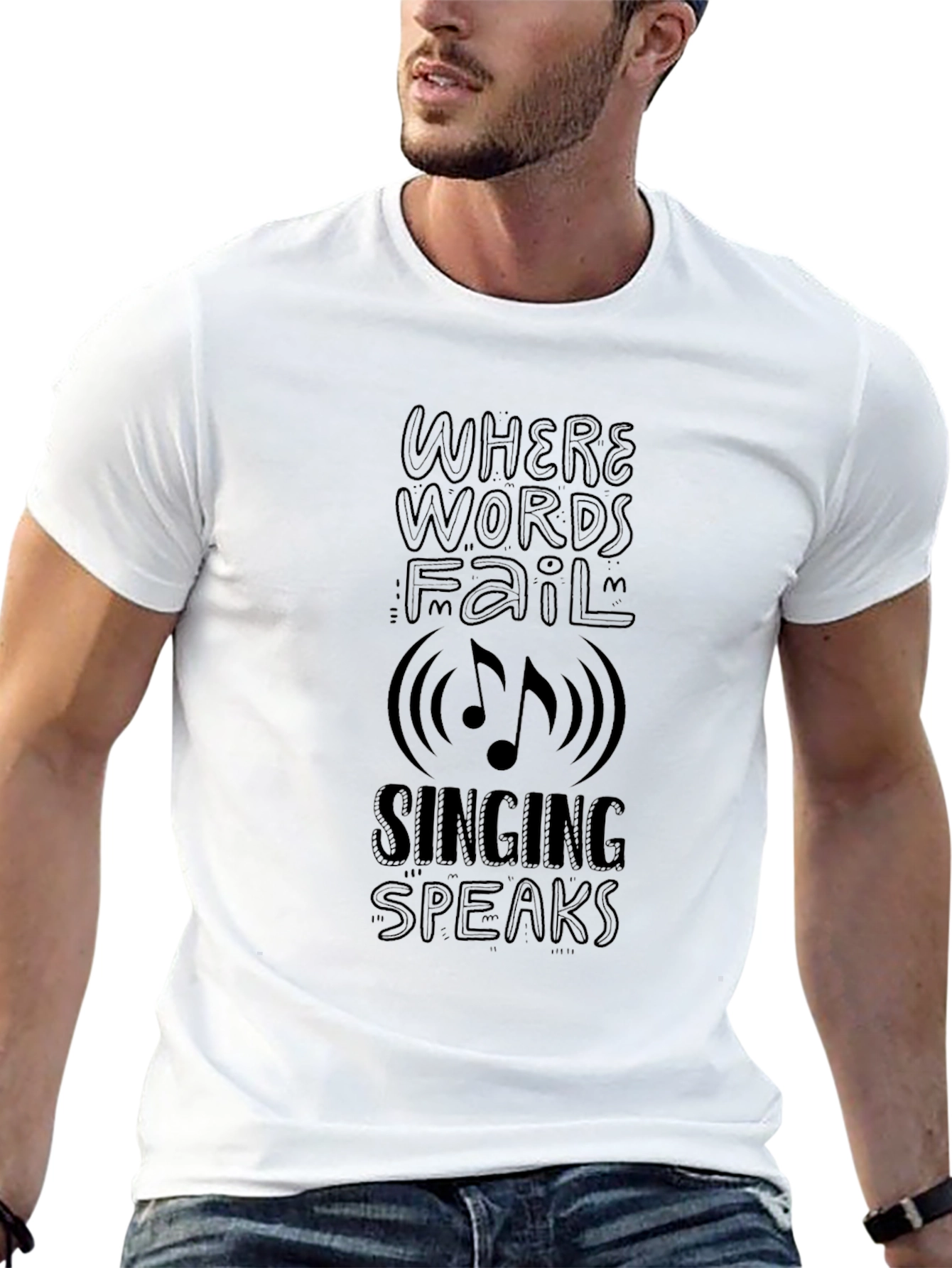 Black Music Speaks T-Shirt - Where Words Fail Tee view 13