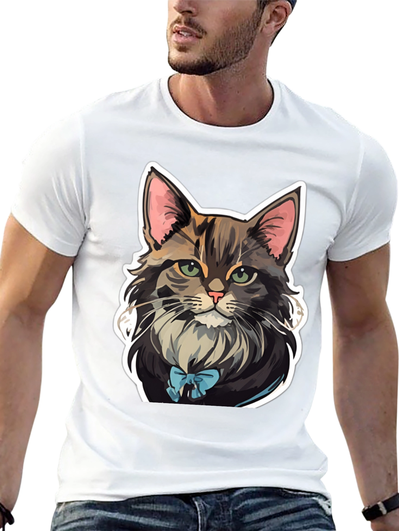 Black Cat with Bow Tie Graphic Tee view 13