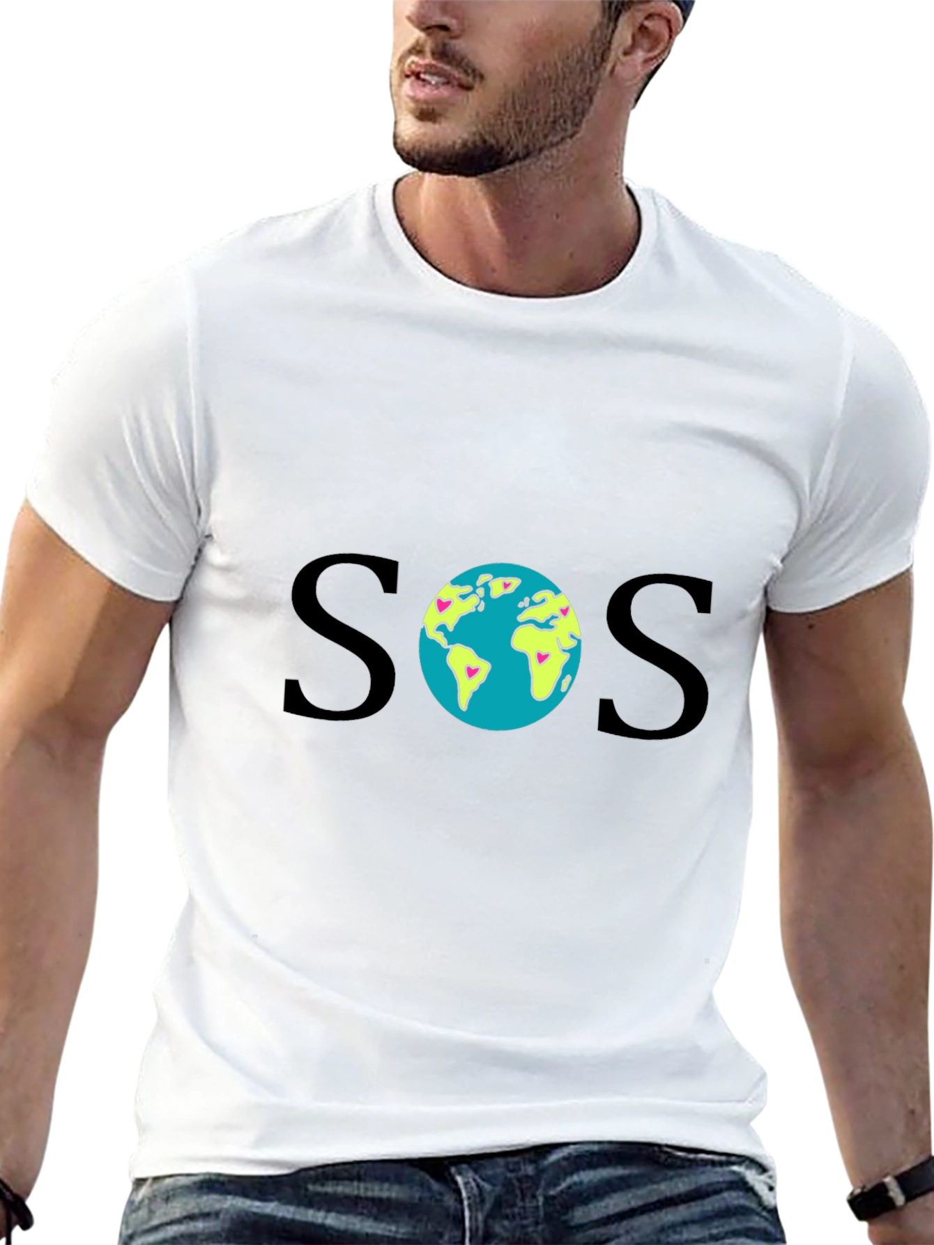 Black SOS Earth Graphic Tee - Save Our Planet view 13