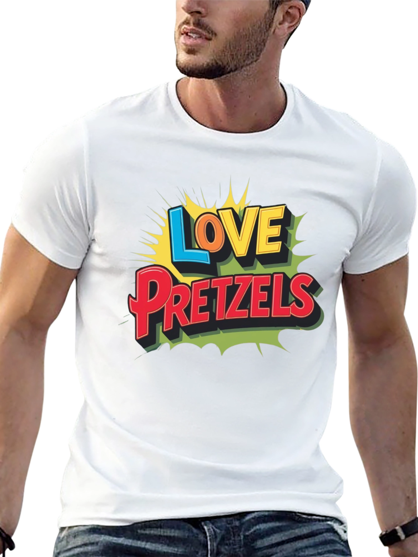 Black Love Pretzels Graphic Tee - Novelty Food Shirt view 13