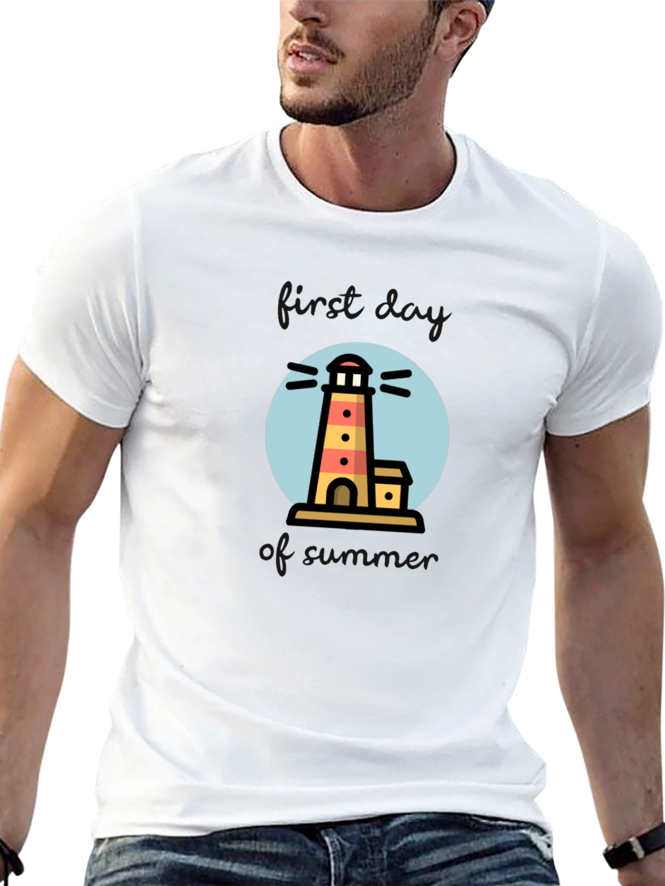 Black Lighthouse Graphic Print Black T-Shirt view 13