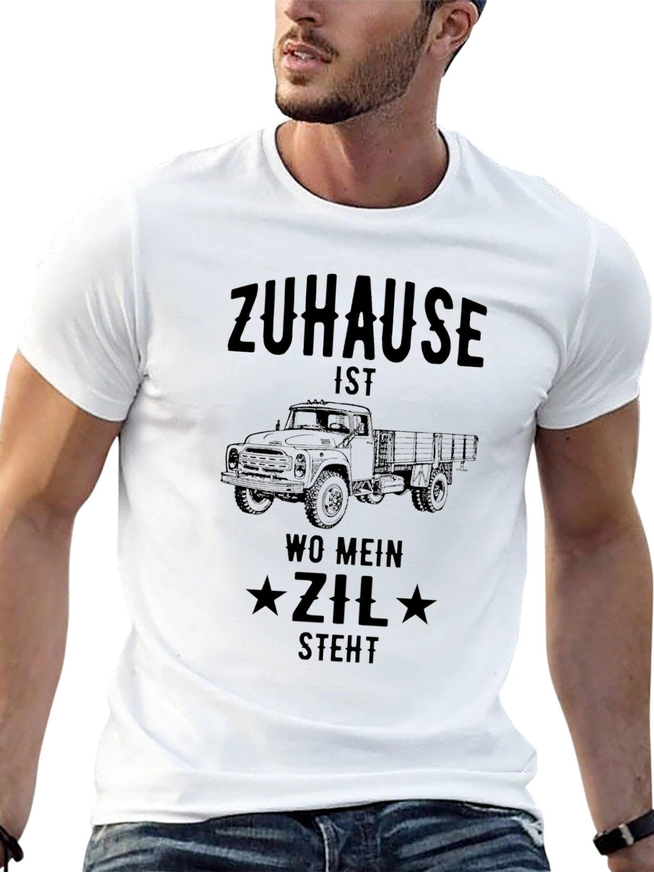 Black Zuhause Zil Truck T-Shirt - Men's Black Graphic Tee view 13