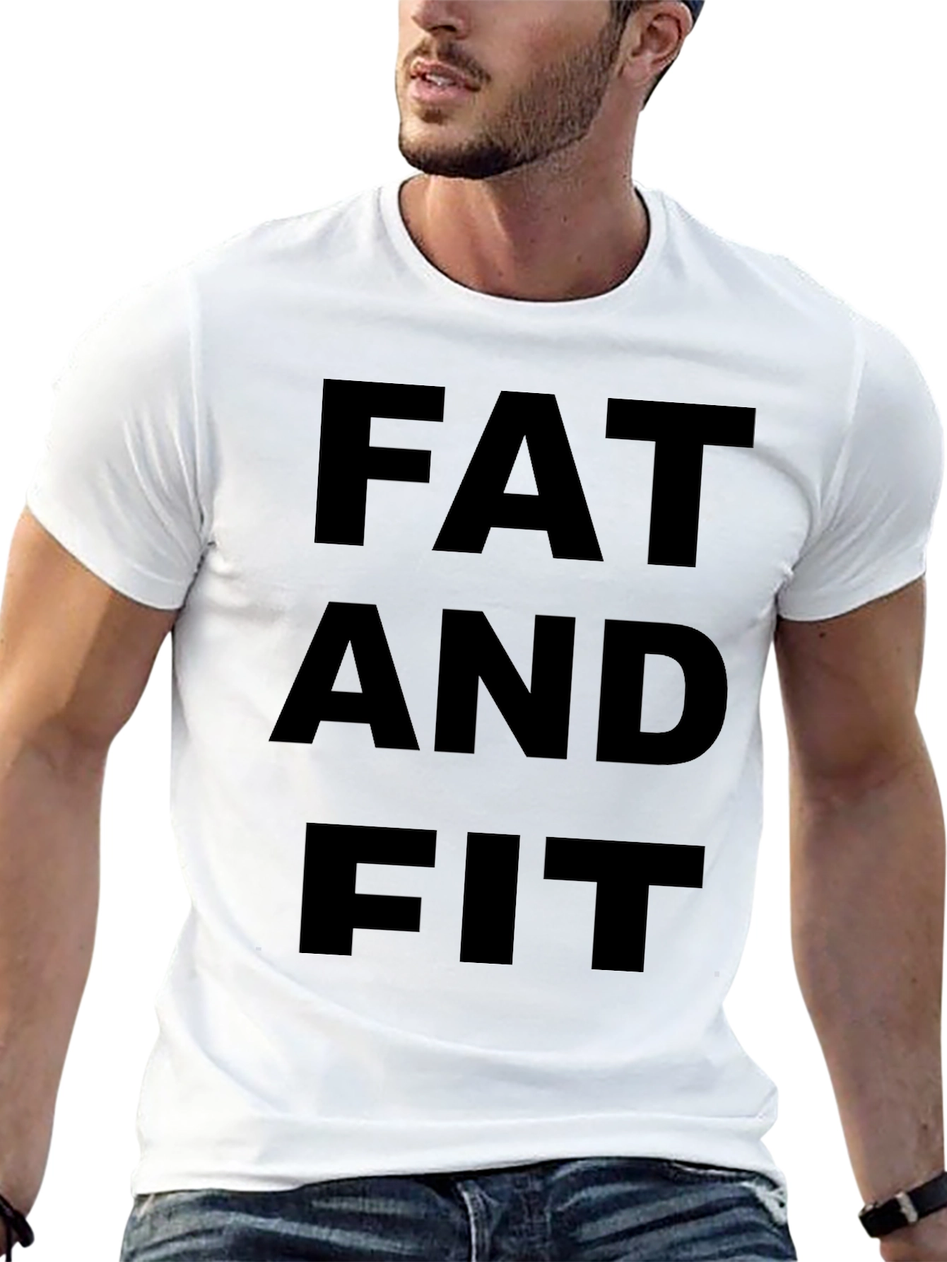 Black Fat and Fit Black T-Shirt view 13