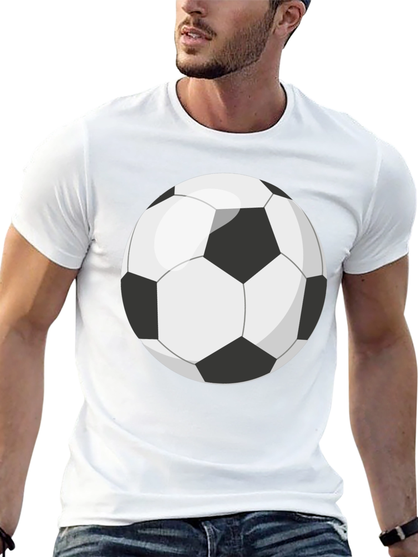 Black Soccer Ball Graphic T-Shirt view 13