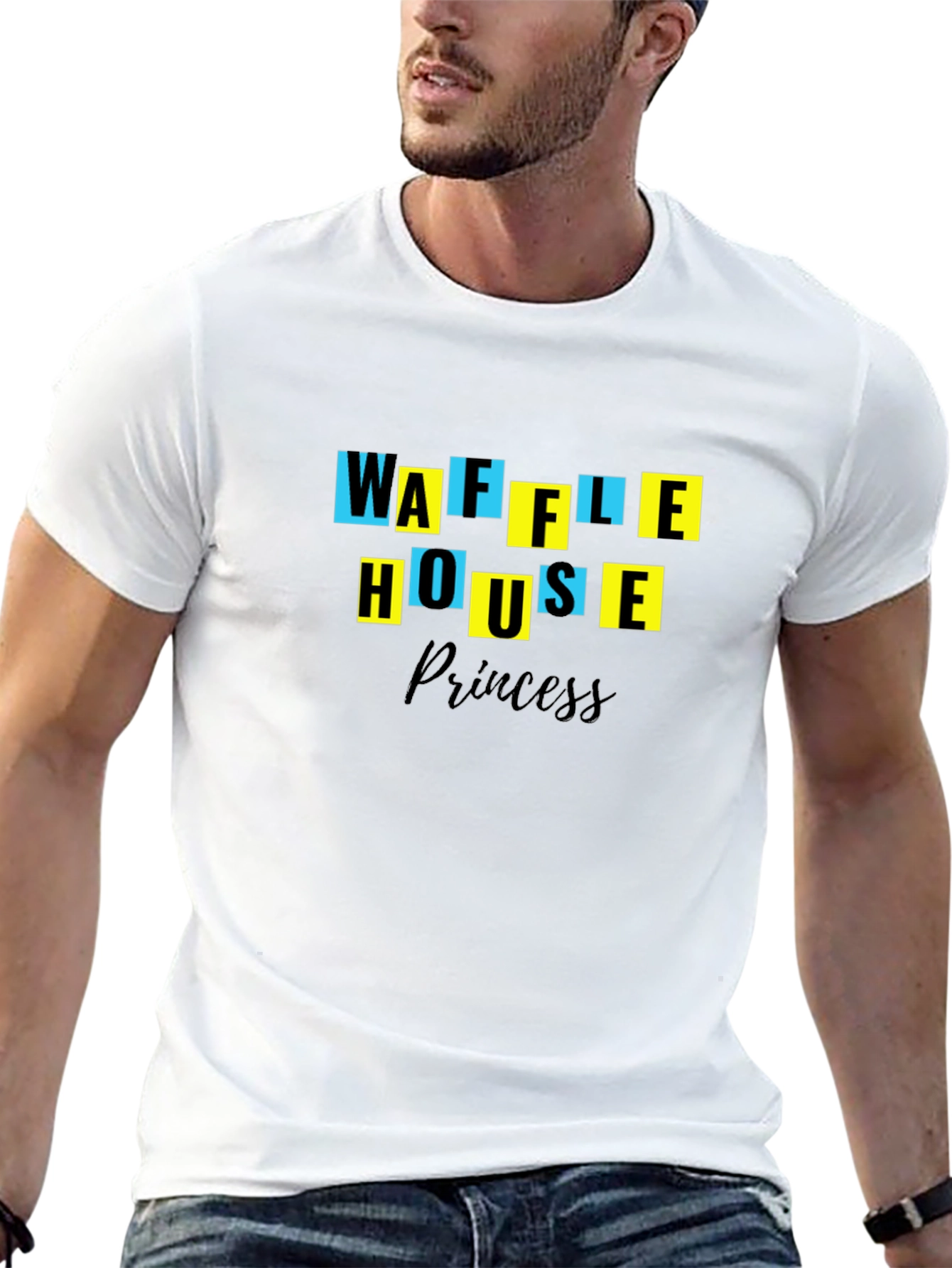Black Waffle House Princess Black T-Shirt view 13