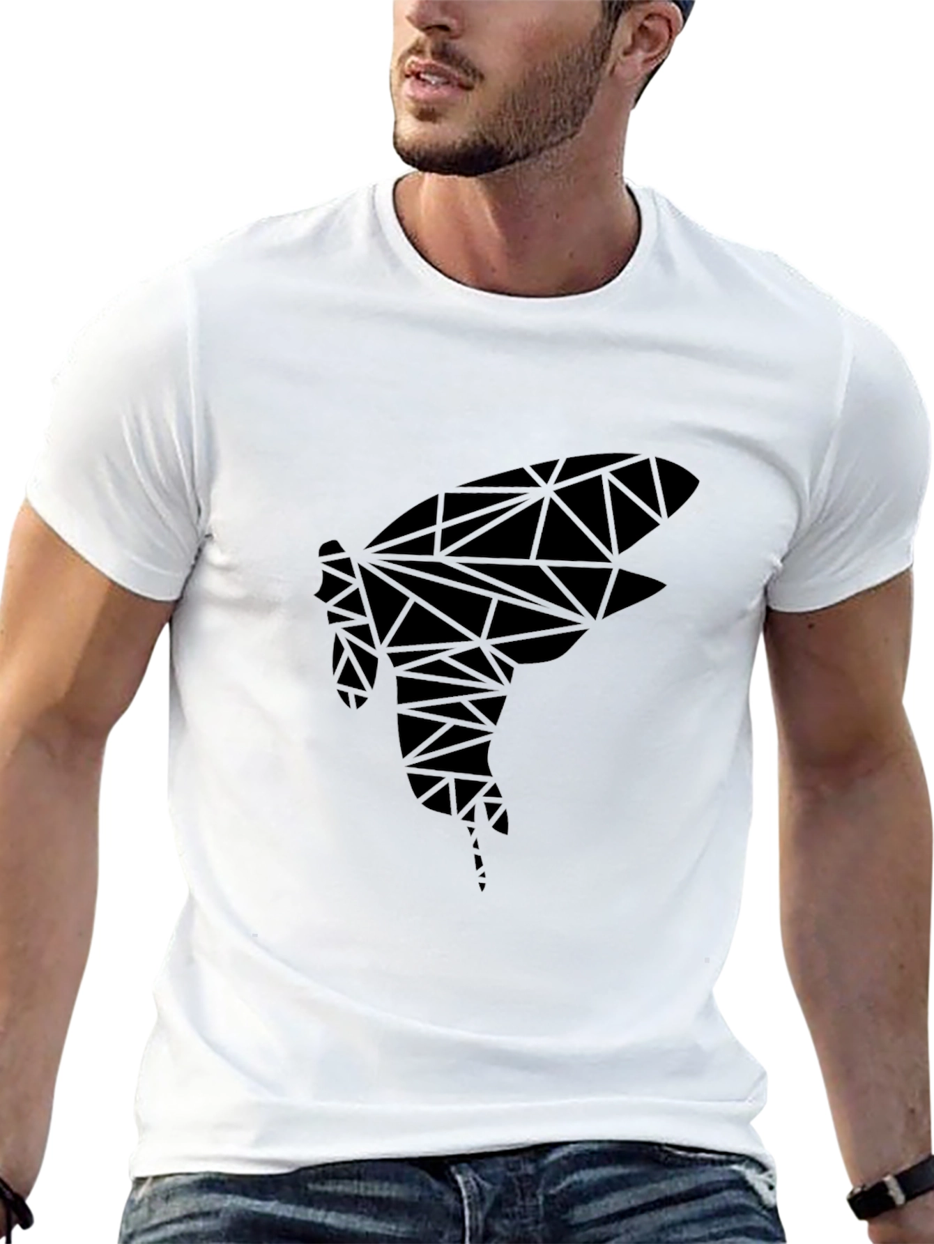 Black Geometric Insect Graphic Tee view 13