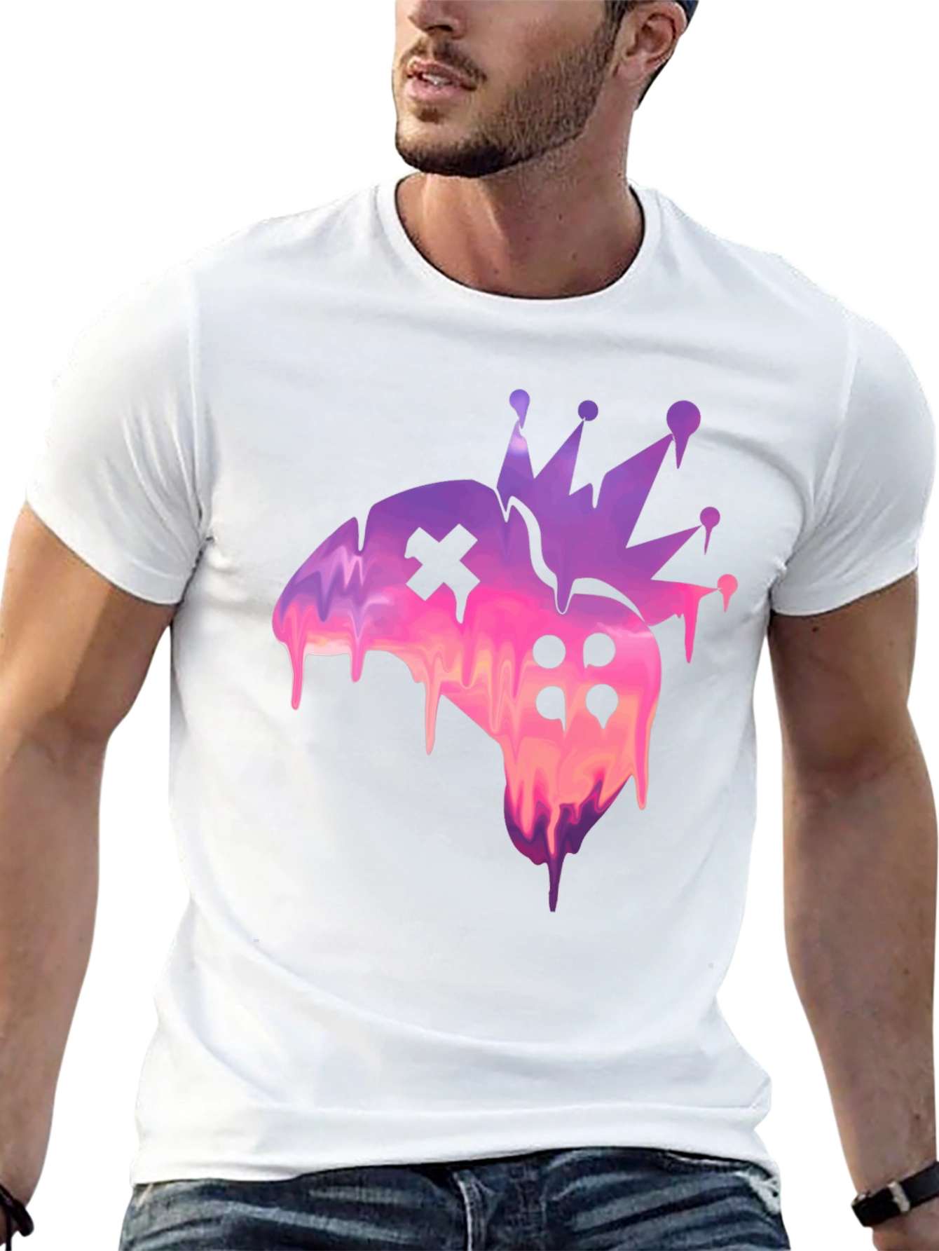 Black Gamer King Tee - Crowned Controller Design view 13