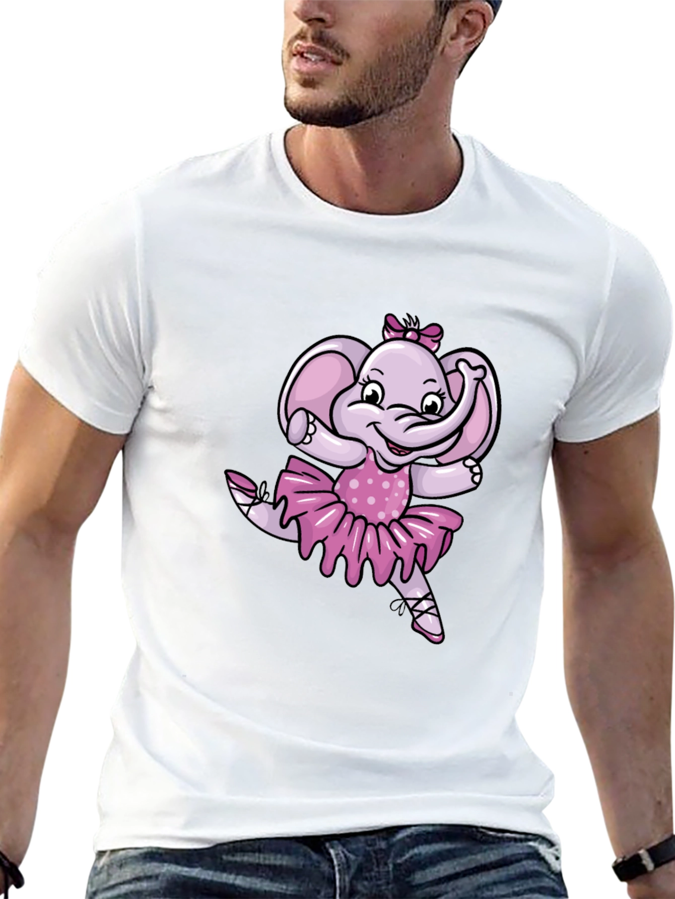 Black Ballerina Elephant Black T-Shirt view 13