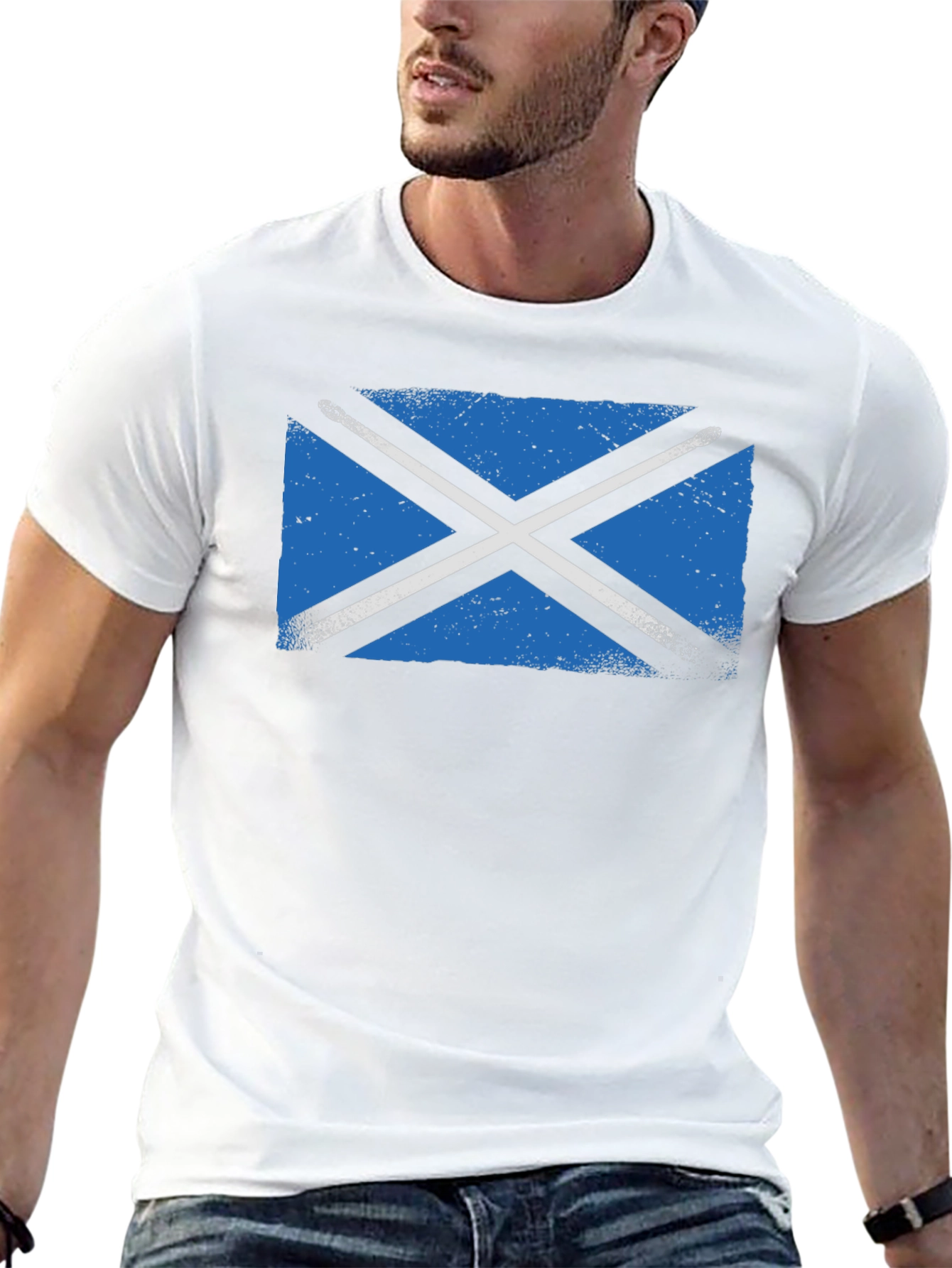 Black Scottish Flag Black T-Shirt view 13